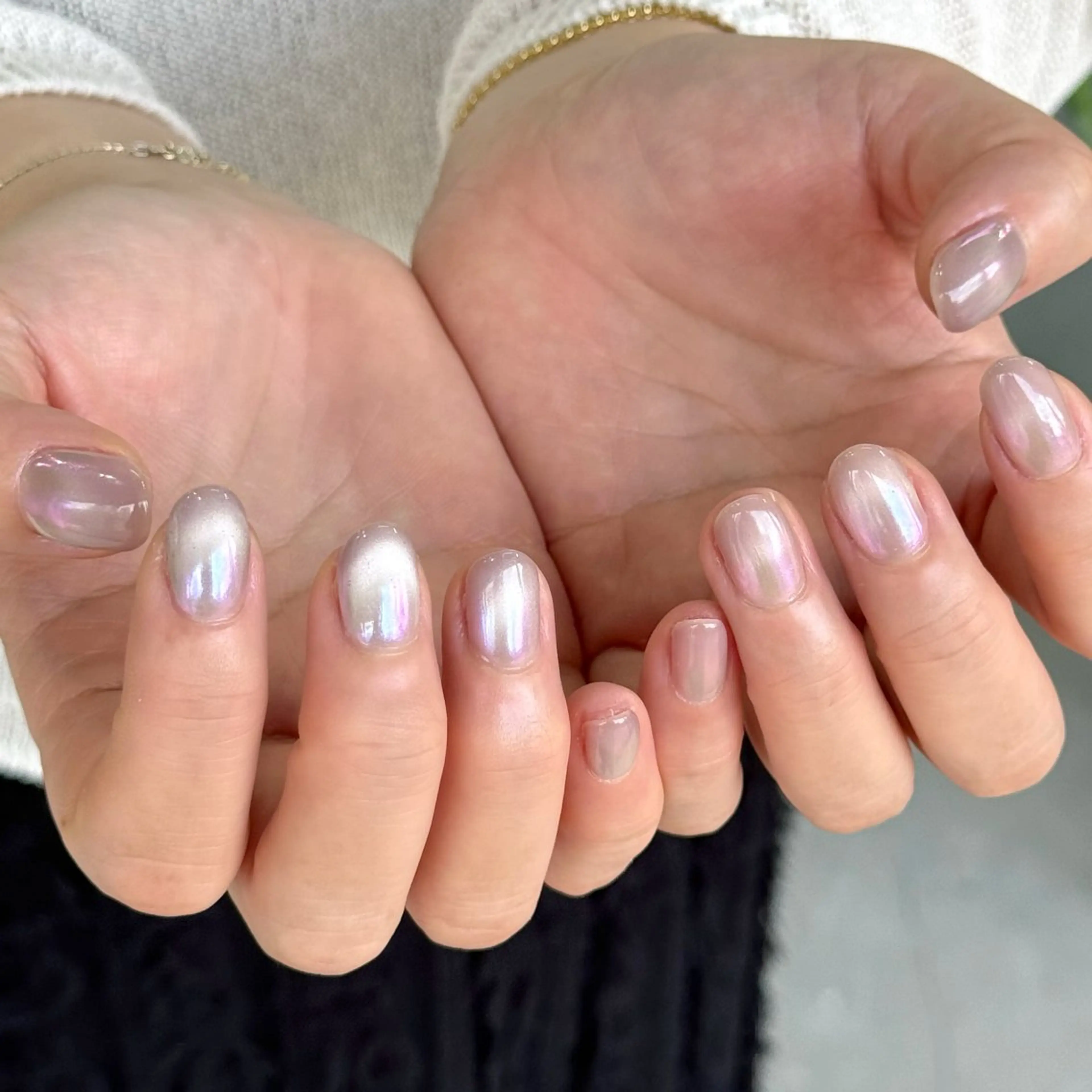 ネイル グラデーション ミラーネイル ハンドネイル HARUKA ネイリスト福岡/薬院のネイルデザイン