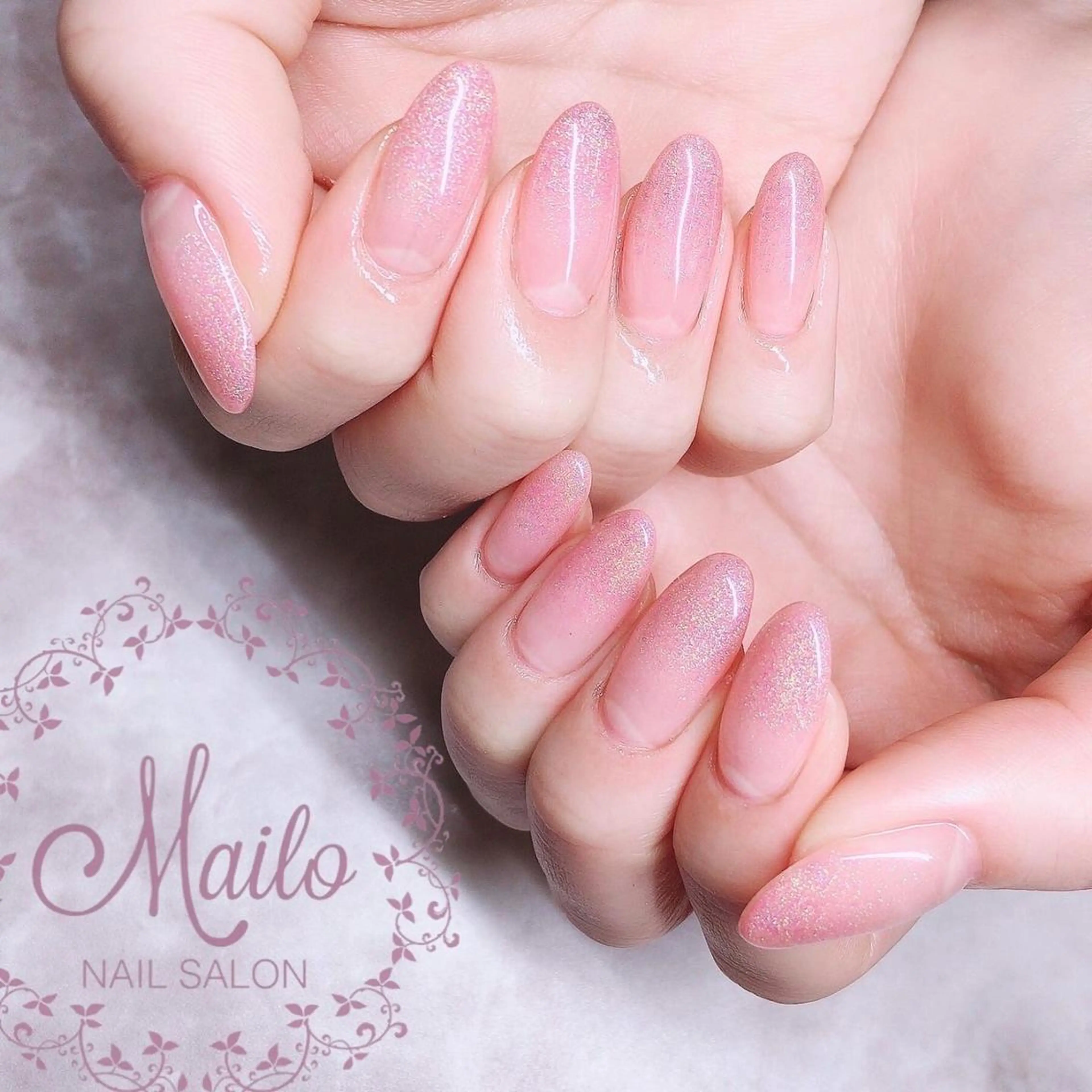 ネイル アートネイル ブルー 長さ出し ジェルネイル グラデーション Y&Y Nail Salonのネイルデザイン