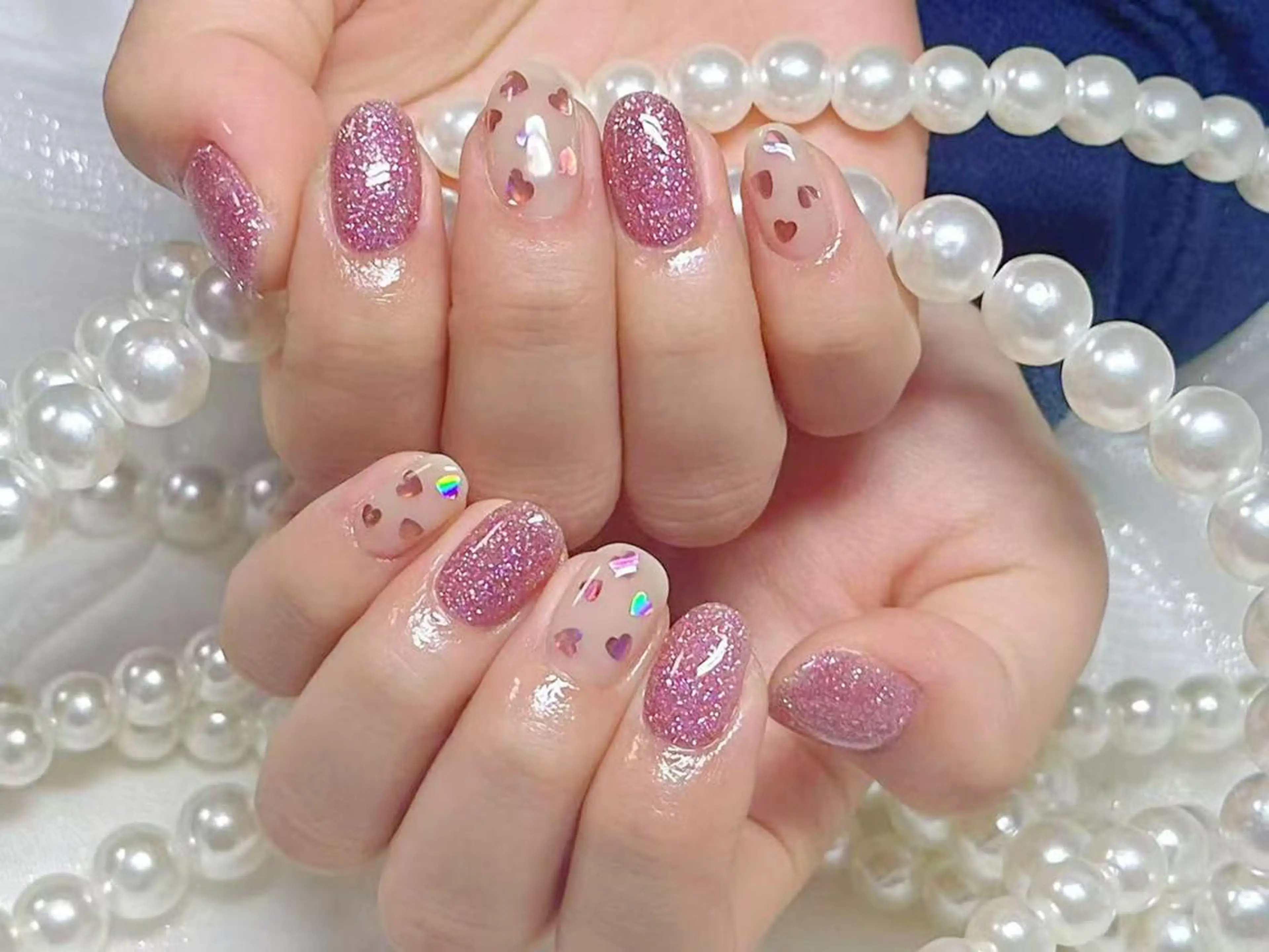 ネイル アートネイル クリアネイル 成人式 長さ出し フラッシュネイル ハンドネイル ハンドケア NANAKO 🌼のネイルデザイン
