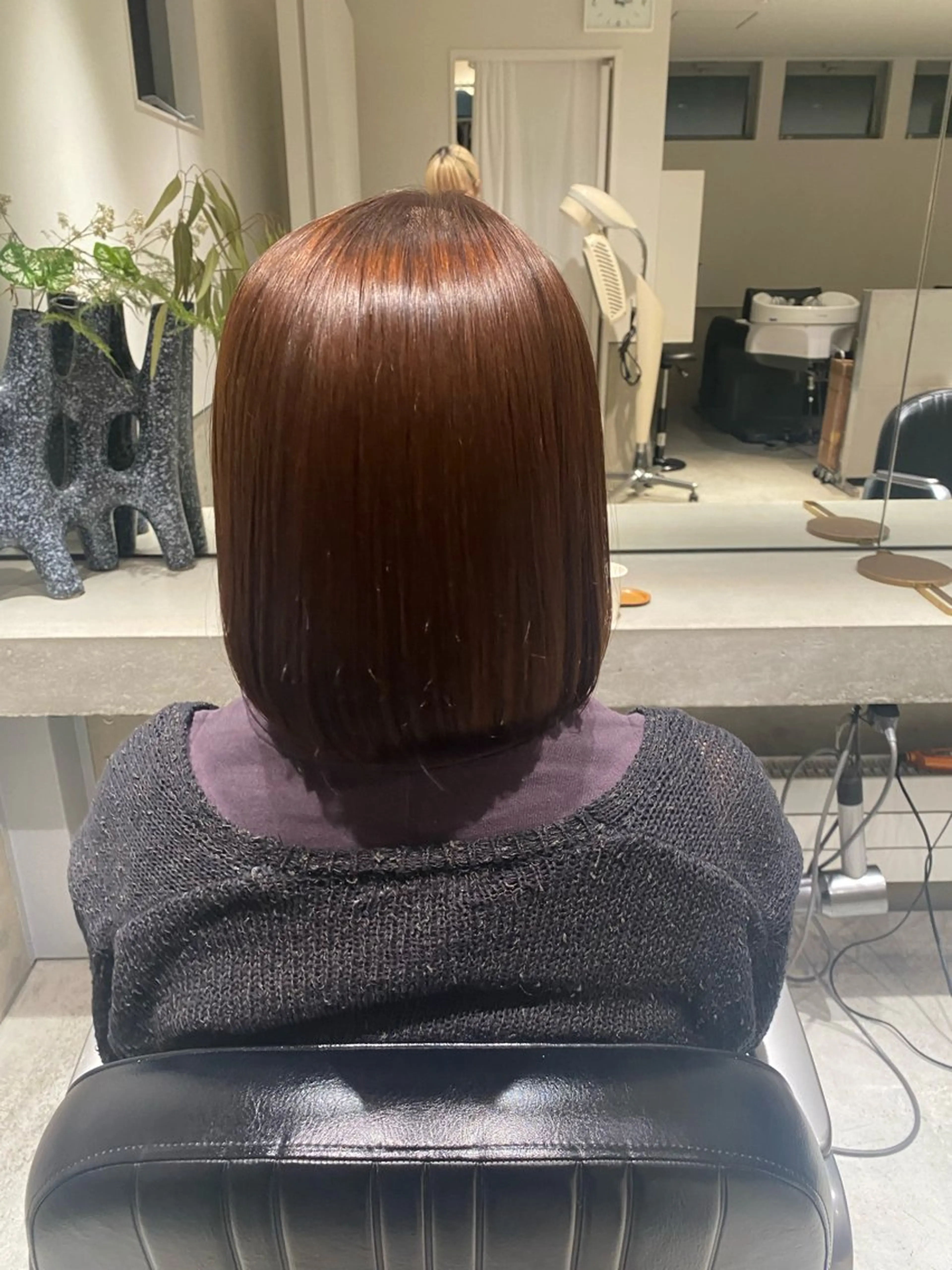 ミディアム 酸性ストレート 縮毛矯正 カット🩵 りこのヘアスタイル