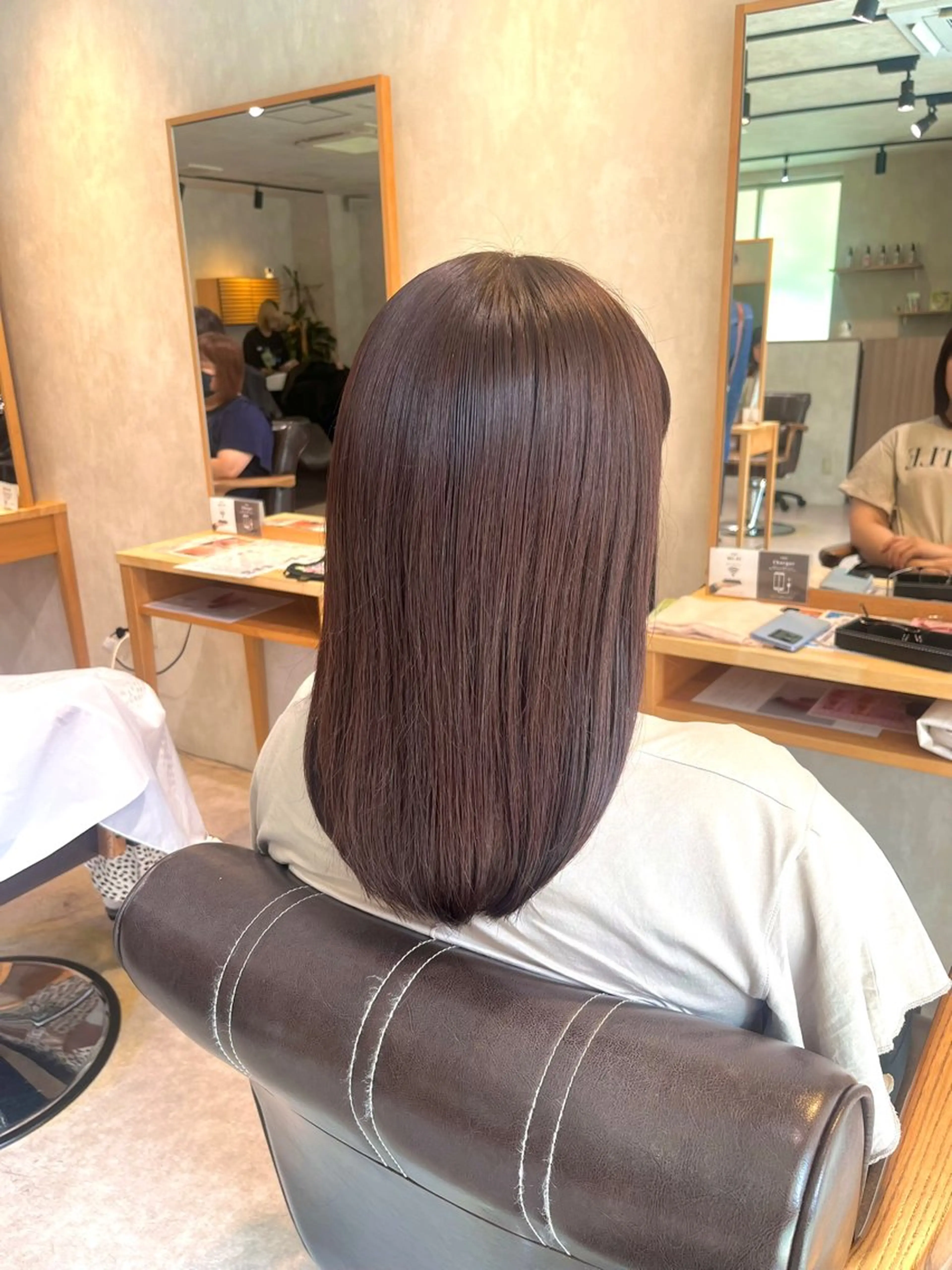 セミロング カラー ピンクカラー カット ヘアカラー トリートメント bel./arie ⠀ ⠀ ⠀のヘアスタイル