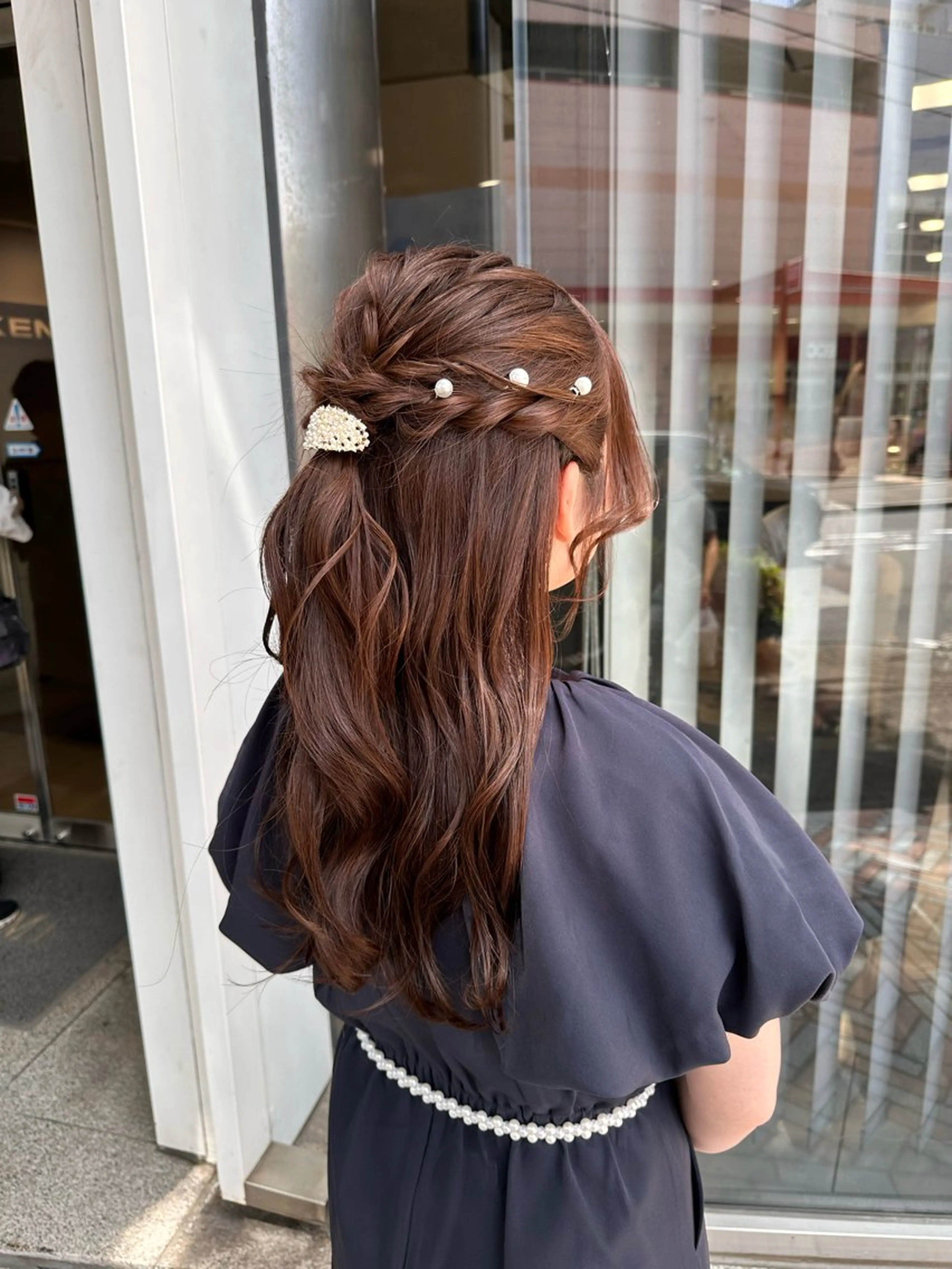 ヘアアレンジ 結婚式・ブライダル ヘアセット クロスパーマ/うる艶 カラー/Kurumiのヘアスタイル