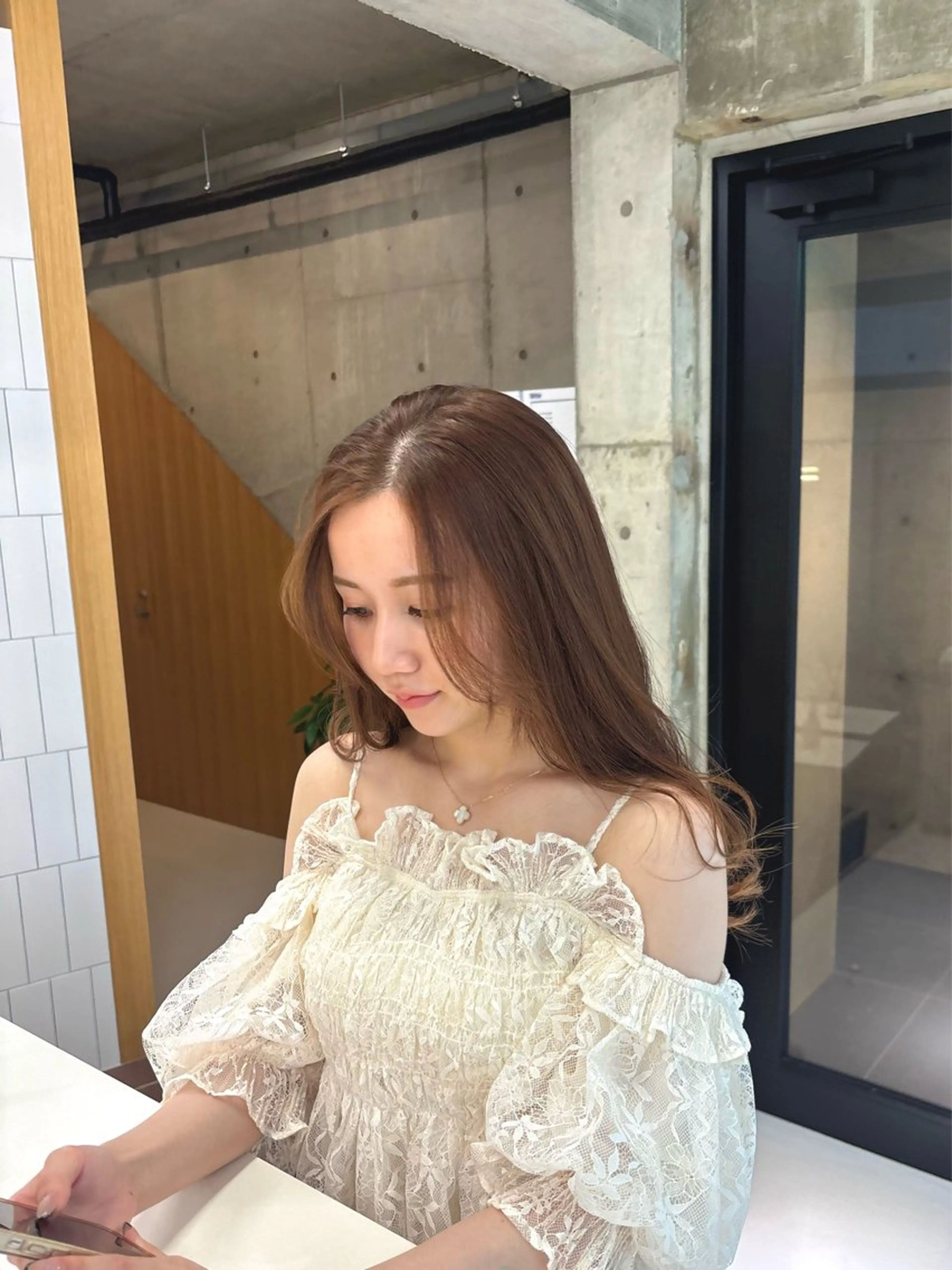 セミロング カラー カット ヘアカラー トリートメント nagi所属・透明感／髪質改善 ／ 千種／りかのヘアスタイル