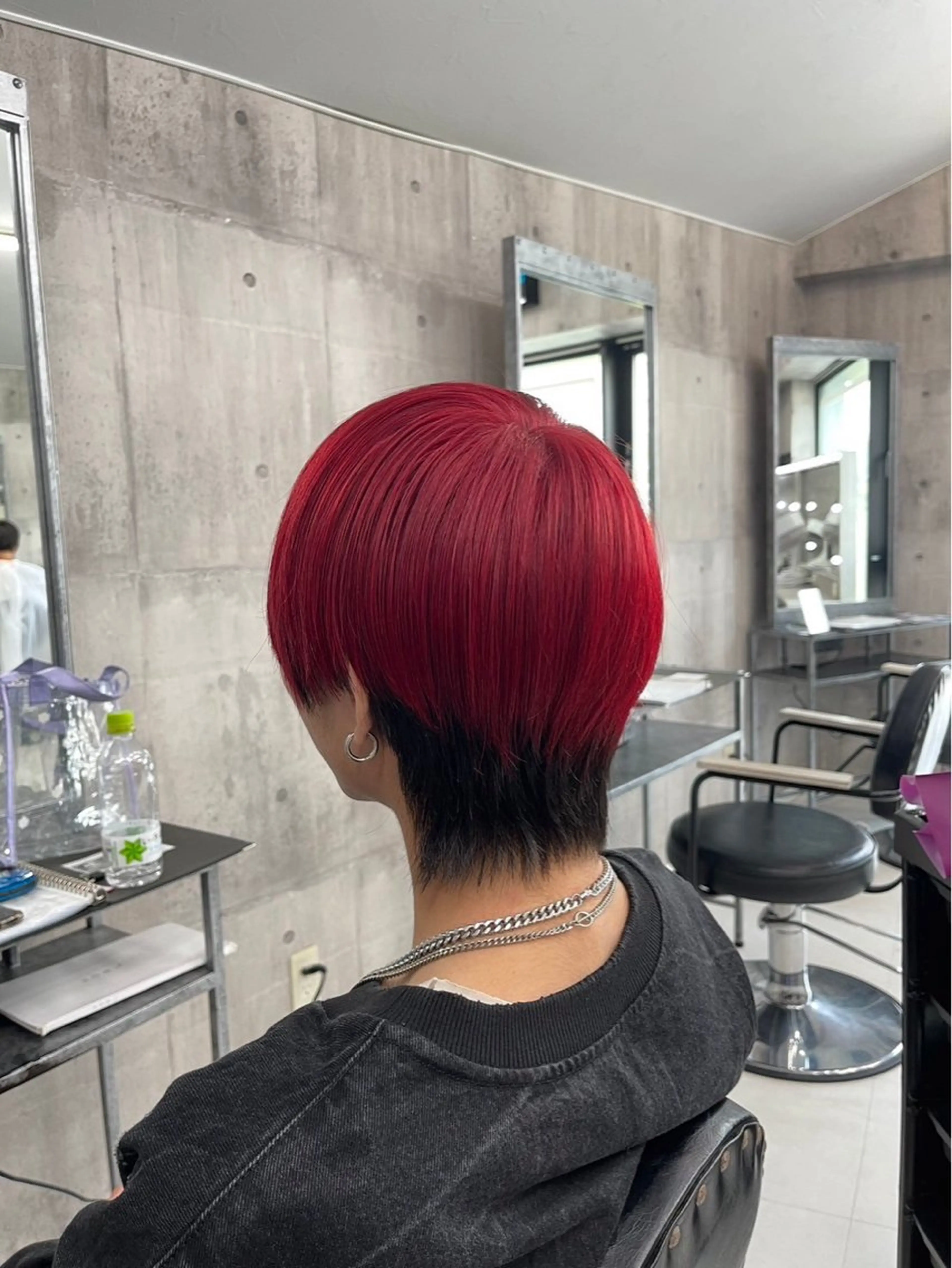 カラー メンズ デザインカラー カット トリートメント ヘッドスパ ヘアセット メンズウルフ🐺♡ ピンク♡ヘアメ🎀のヘアスタイル