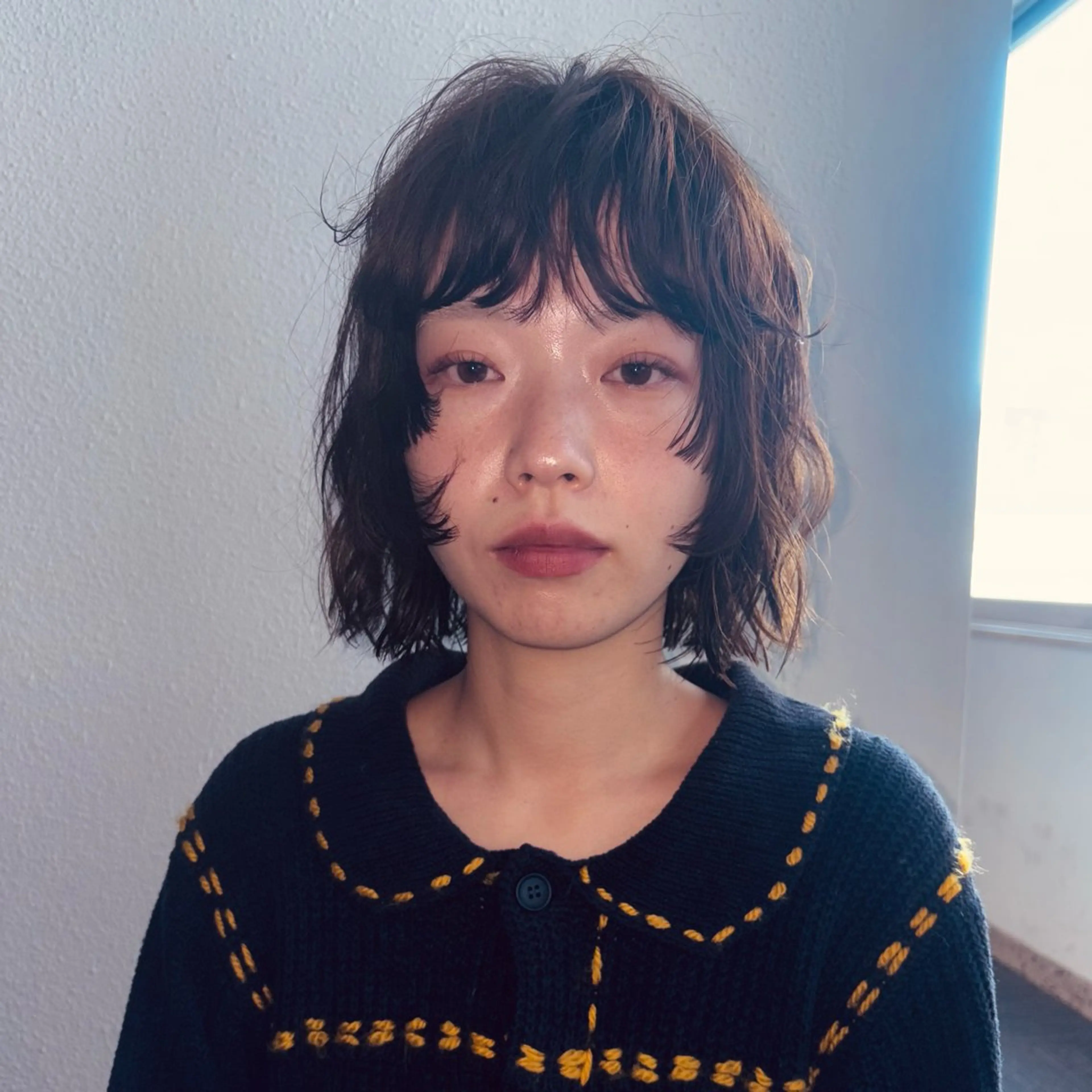 ミディアム ミディアムパーマ 市川 蘭のヘアスタイル