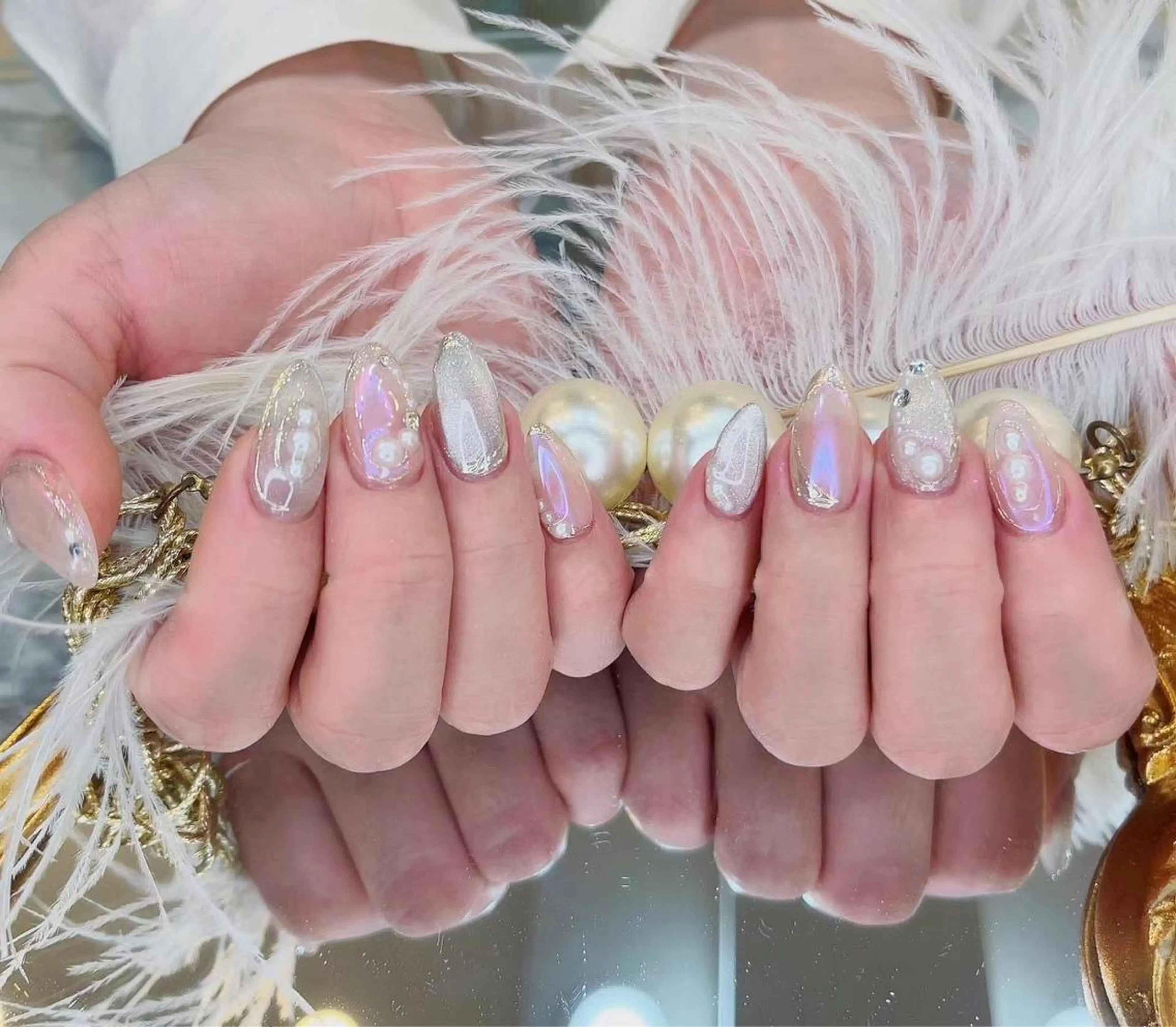ネイル クリアネイル マグネットネイル ミラーネイル シンプルネイル Babarla Nailのネイルデザイン