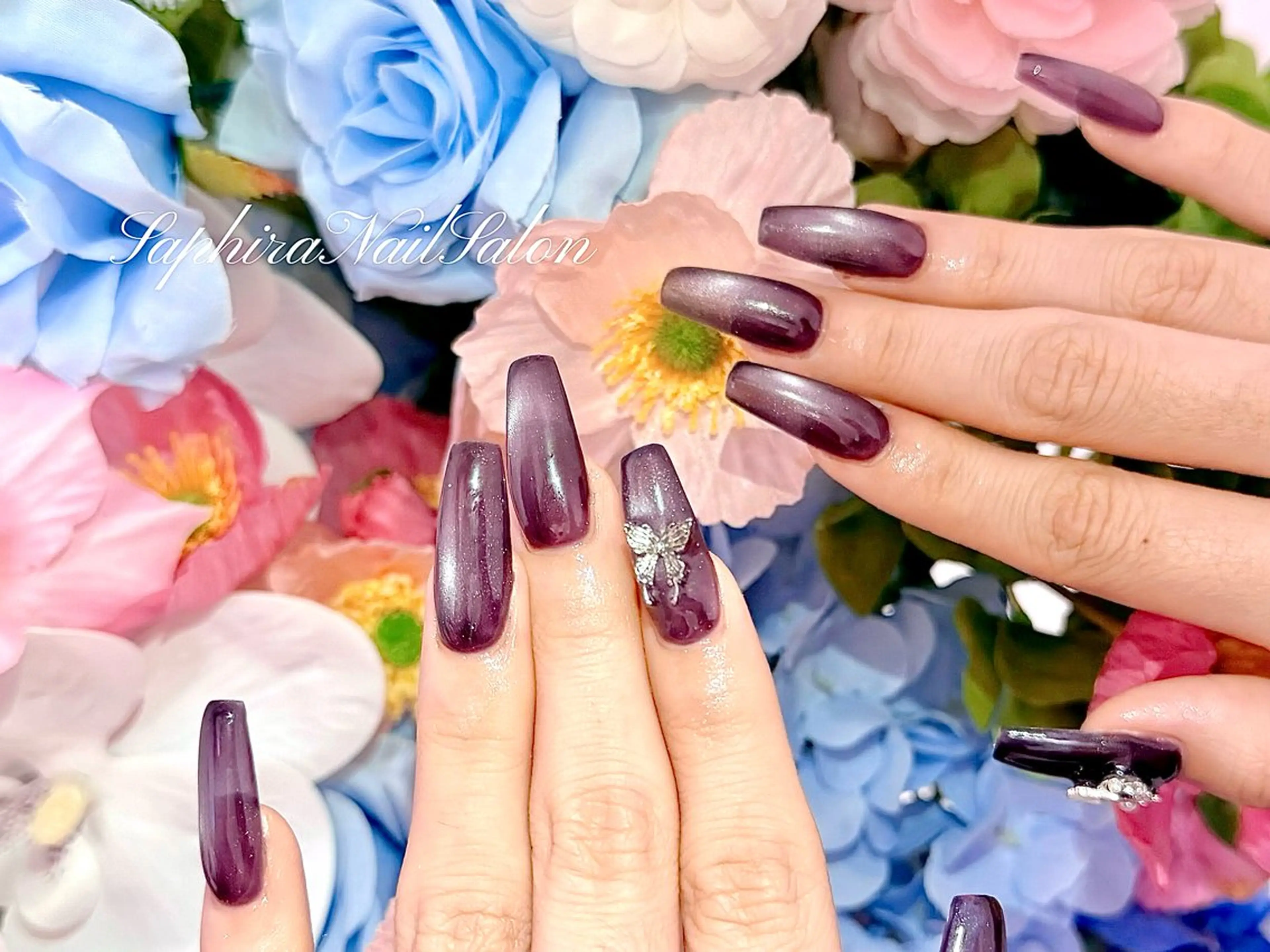 カラー ハンドネイル Saphiraネイル サロン錦糸町のネイルデザイン