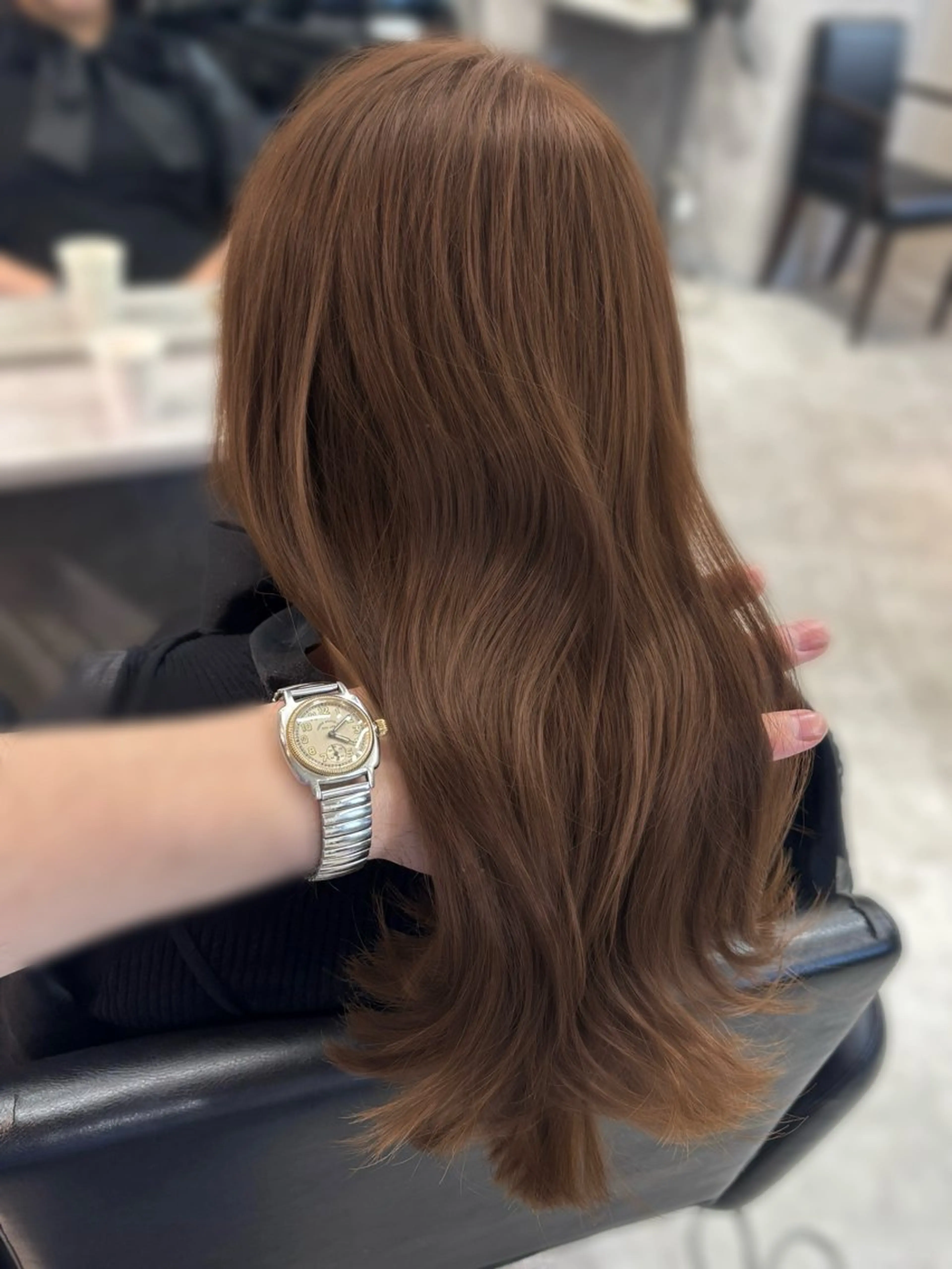 セミロング 髪質改善 韓国風ヘア レイヤーカット シースルーバング カット ヘアカラー トリートメント 新宿/韓国レイヤー 顔まわり/RIKUのヘアスタイル