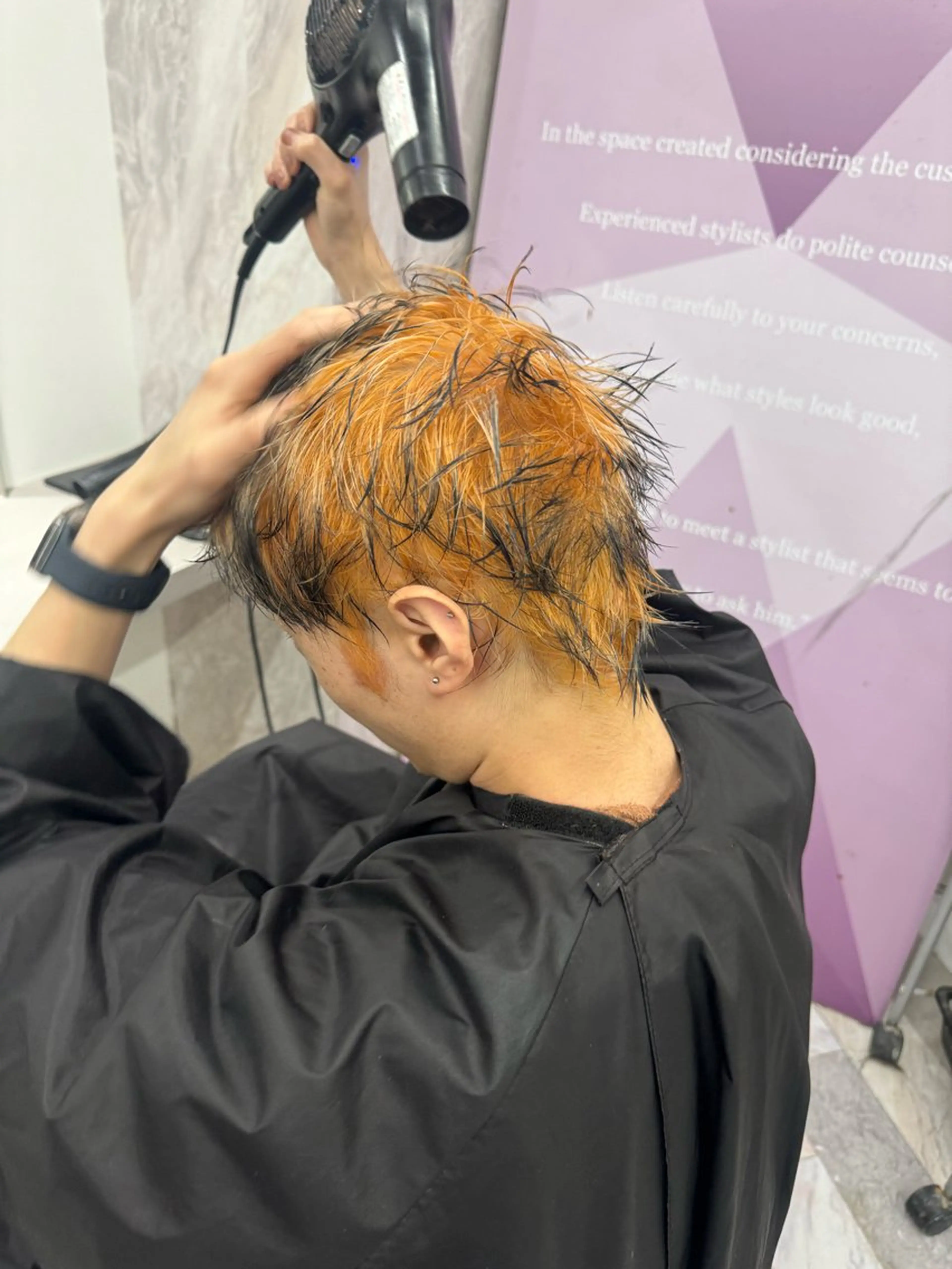 ショート メンズ カット ヘアカラー 店長　MANAMI ／ブリーチ／骨格ボブのヘアスタイル