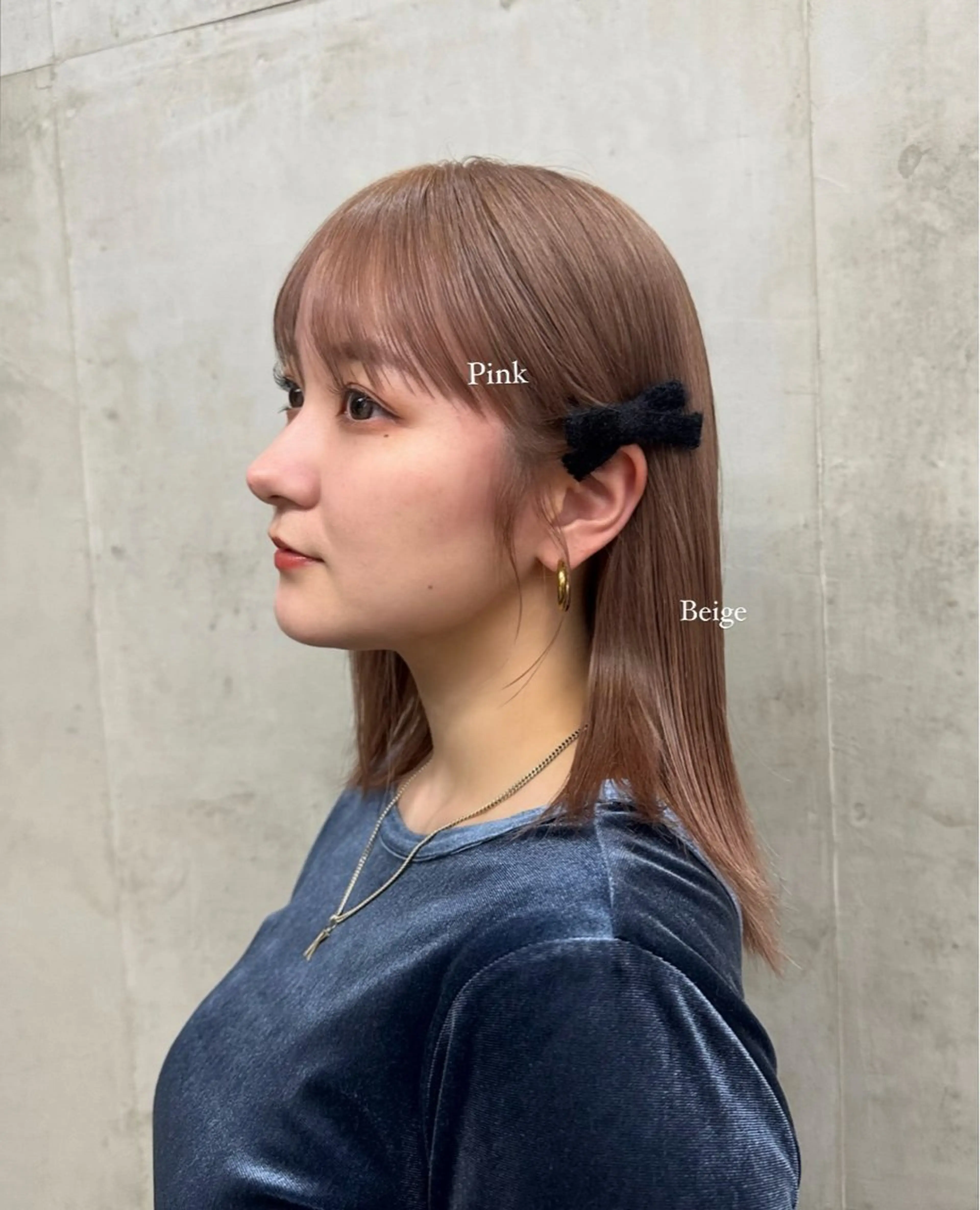 セミロング 顔周りカット ヘアカラー SALT WATER所属・🫐 𝐌𝐚𝐨 🫐ボブモデル募集のヘアスタイル