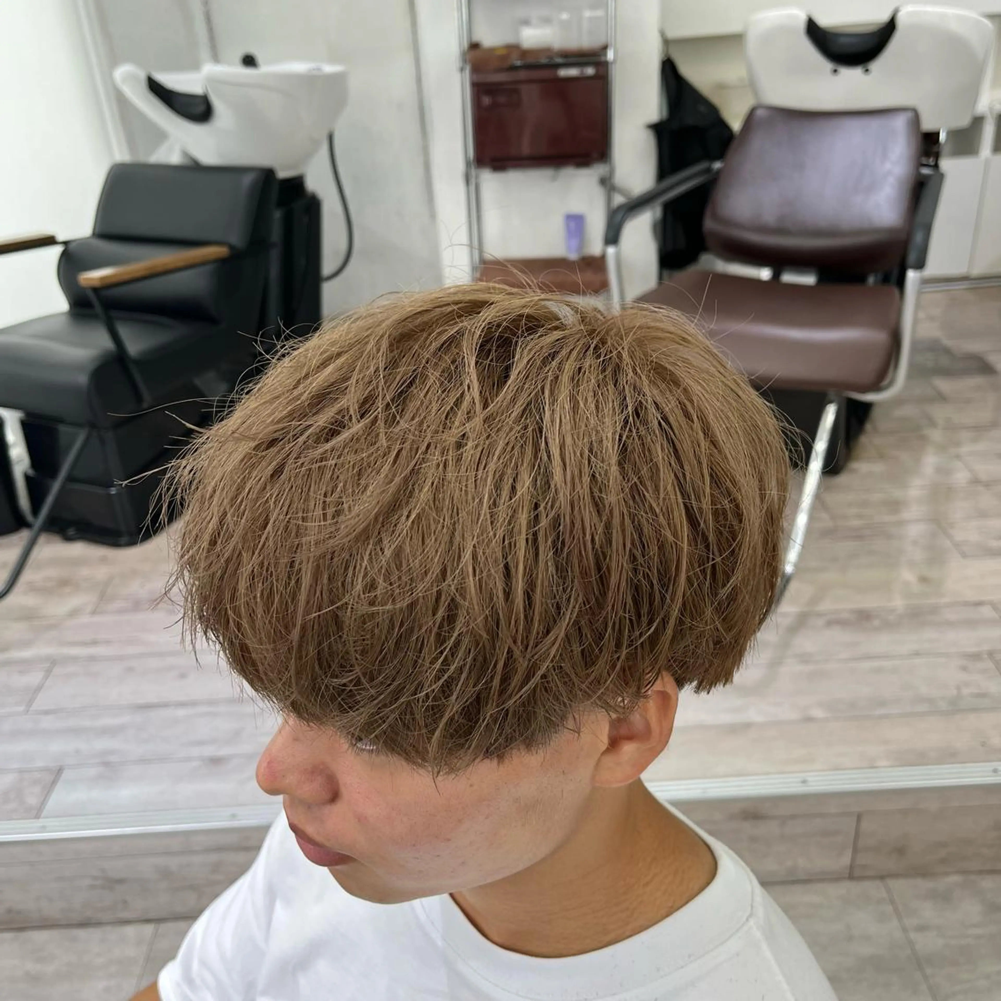 カラー メンズ ベージュカラー メンズショート美容師 💈高橋和真💈のヘアスタイル
