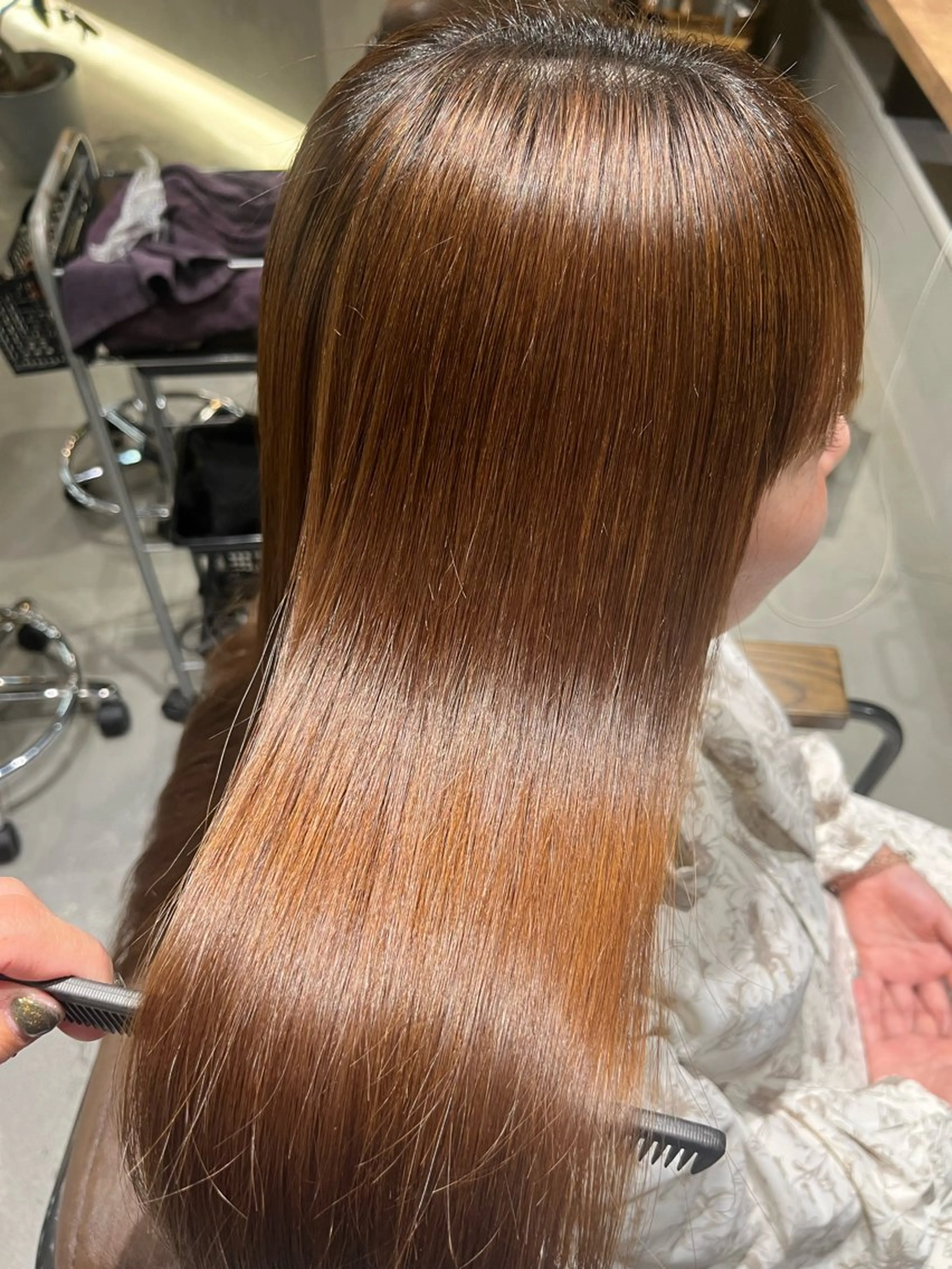 ロング 縮毛矯正 志賀 楓のヘアスタイル