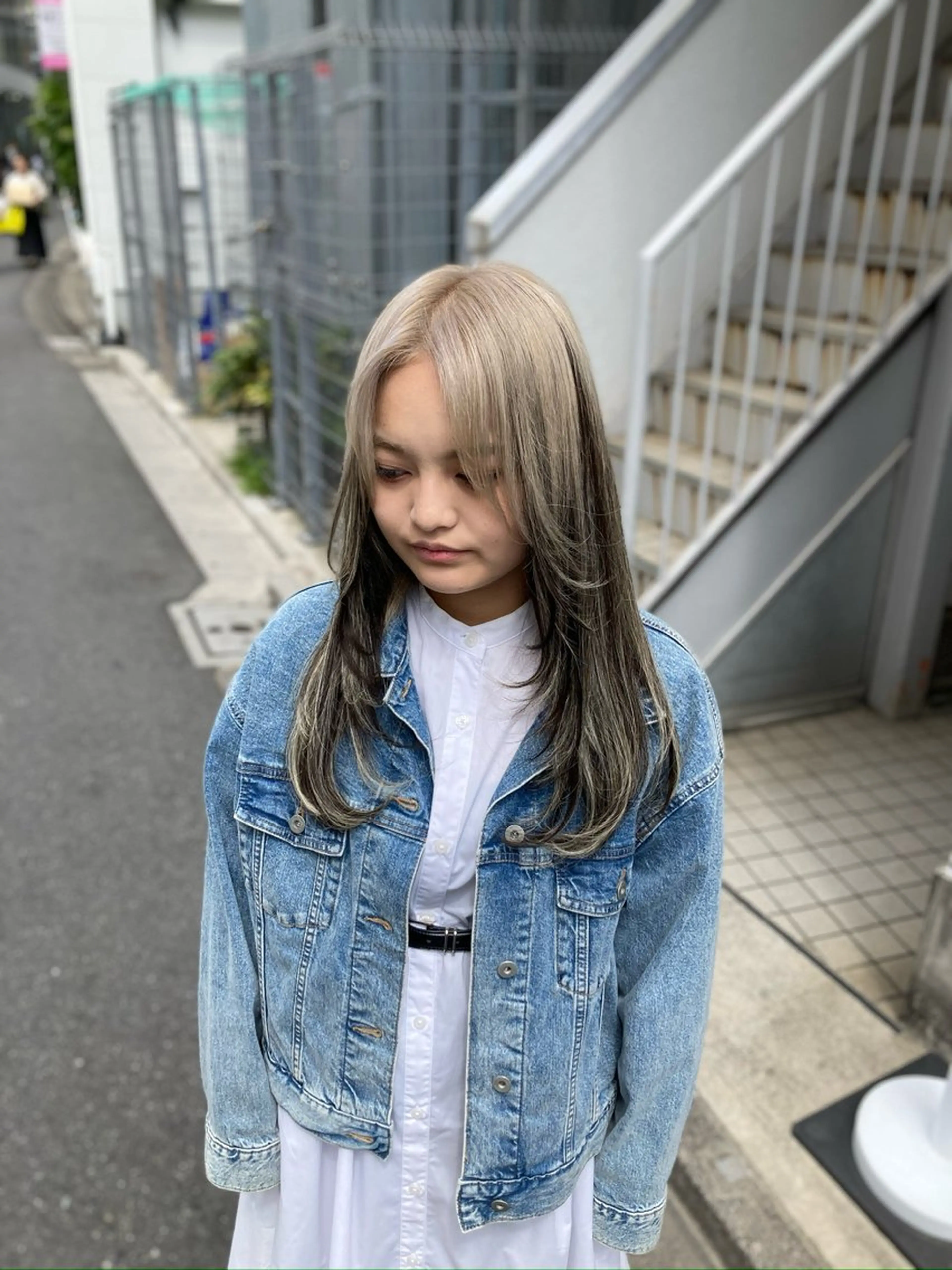 ロング カラー ブリーチ エクステ 顔まわりレイヤー レイヤーカット ヘアカラー エクステ ウルフ/レイヤー エクステ/kokiのヘアスタイル