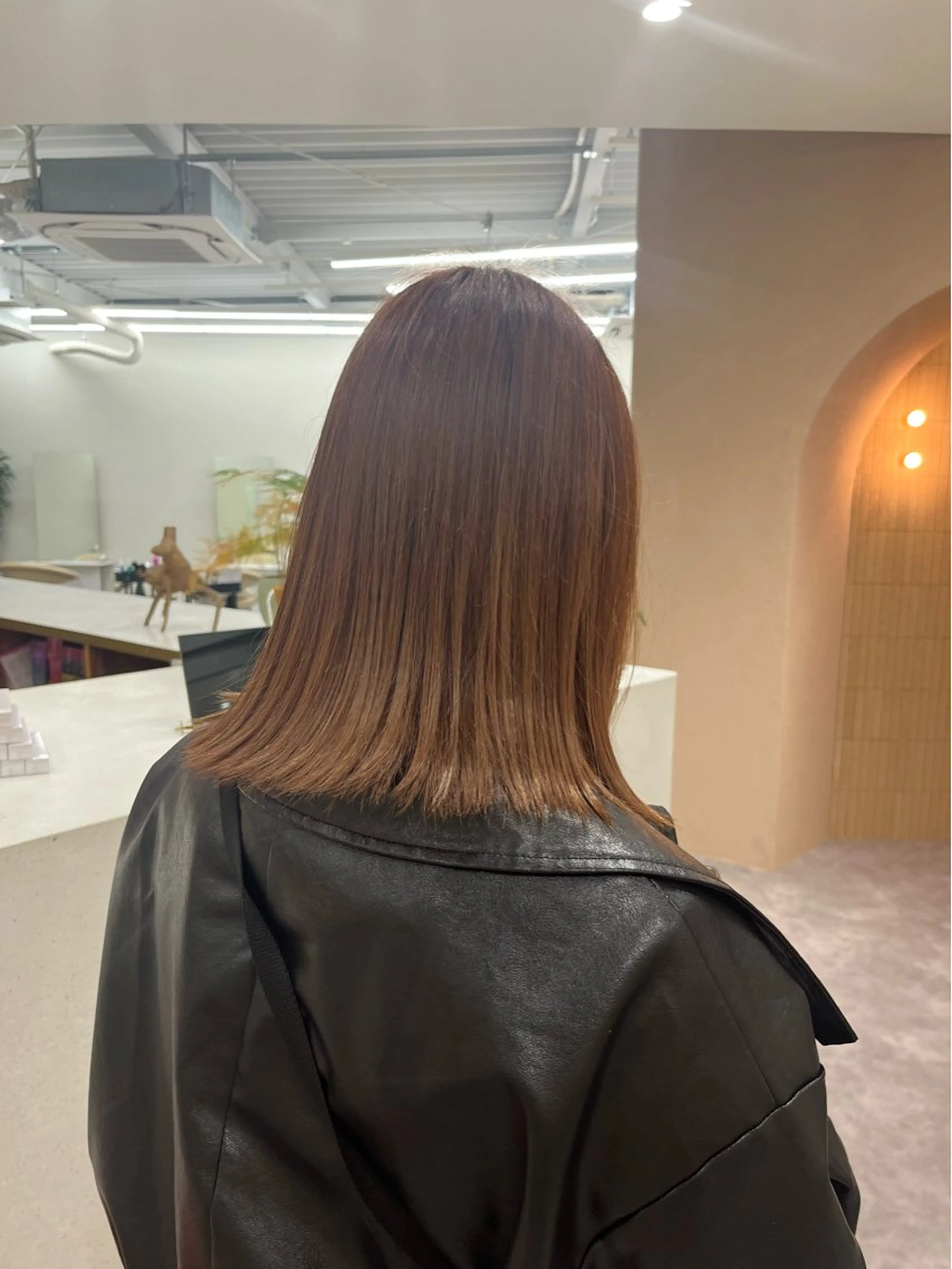 ミディアム カラー ブラウンカラー オレンジ オレンジブラウン 似合わせカット🌼 沙奈のヘアスタイル