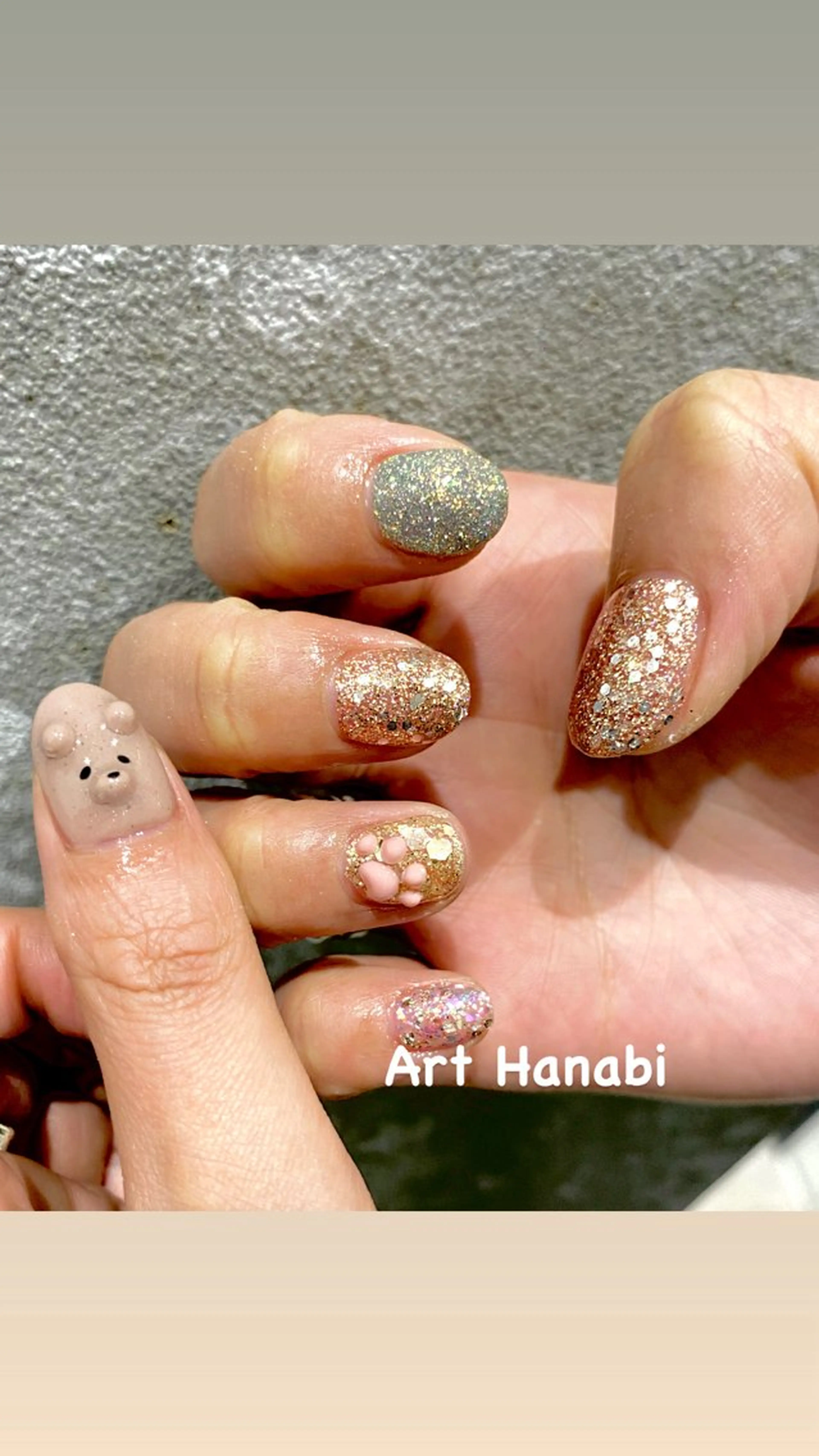 ネイル アートネイル ラメ(グリッター) Art Hanabi所属・Art Hanabi ミリのネイルデザイン