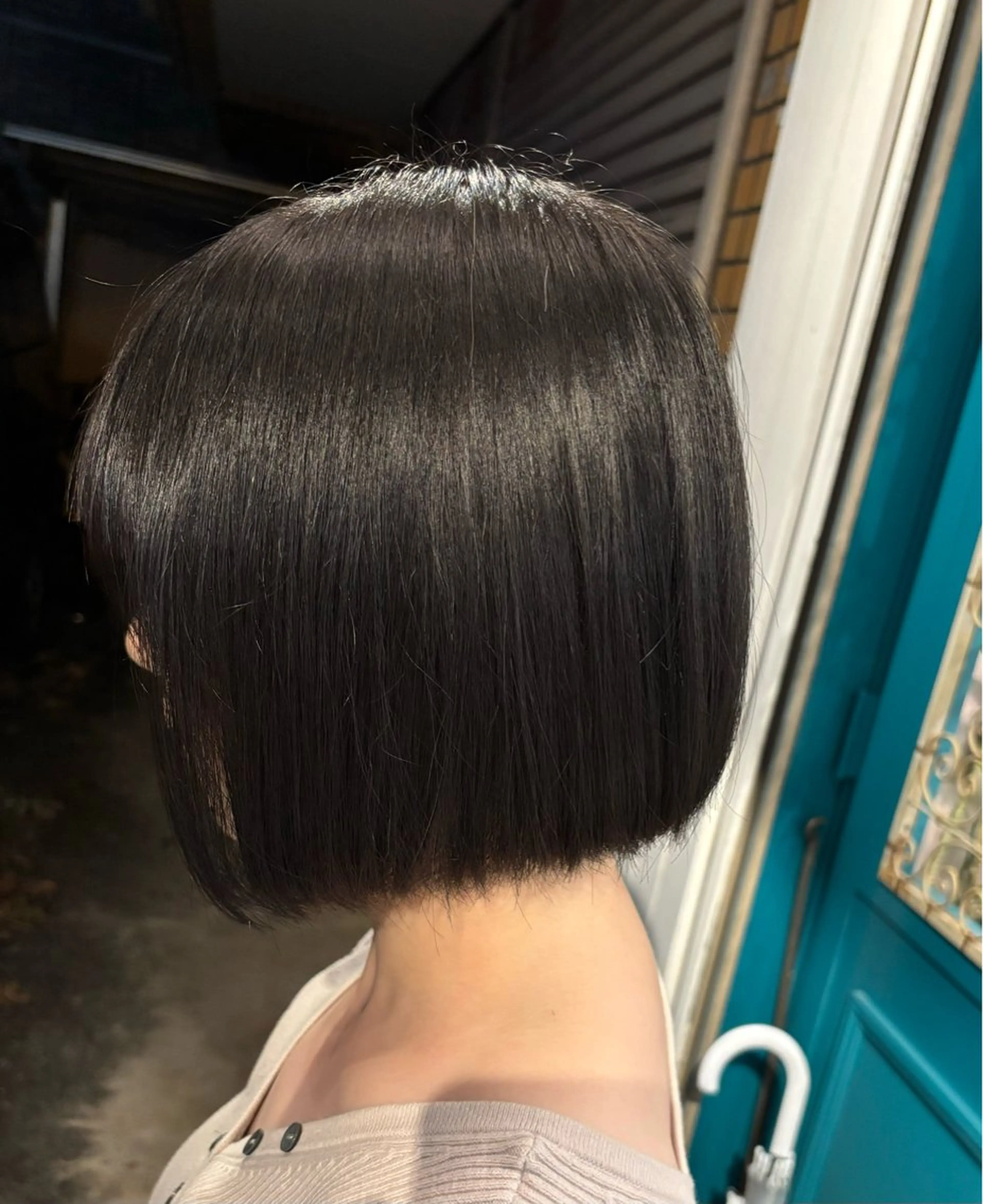 ミディアム 切りっぱなしボブ ボブ 外ハネヘア 🫧Ayumu🫧 透明感カラー/春日のヘアスタイル