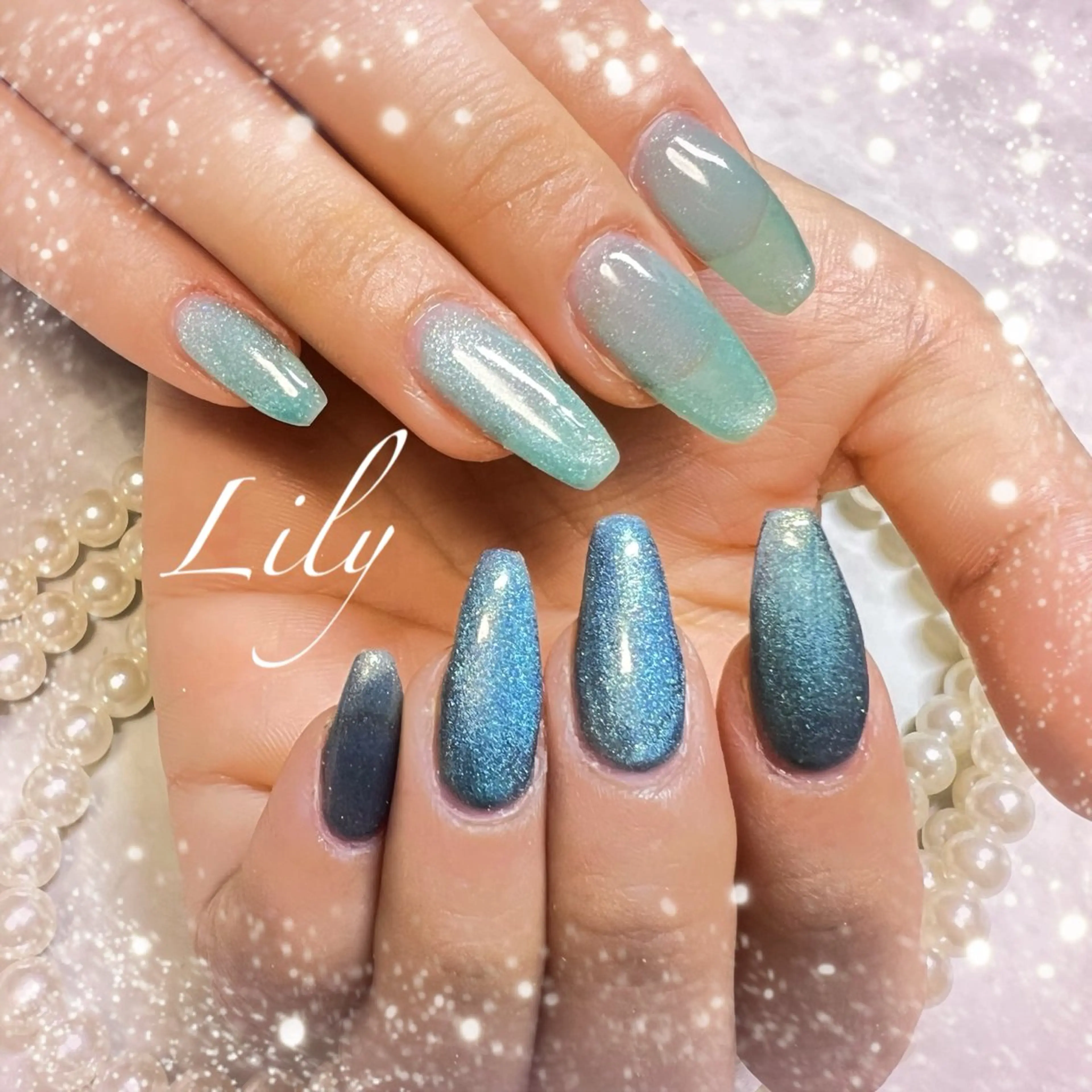 ネイル マグネットネイル ハンドネイル Nailsalon Lilyのネイルデザイン