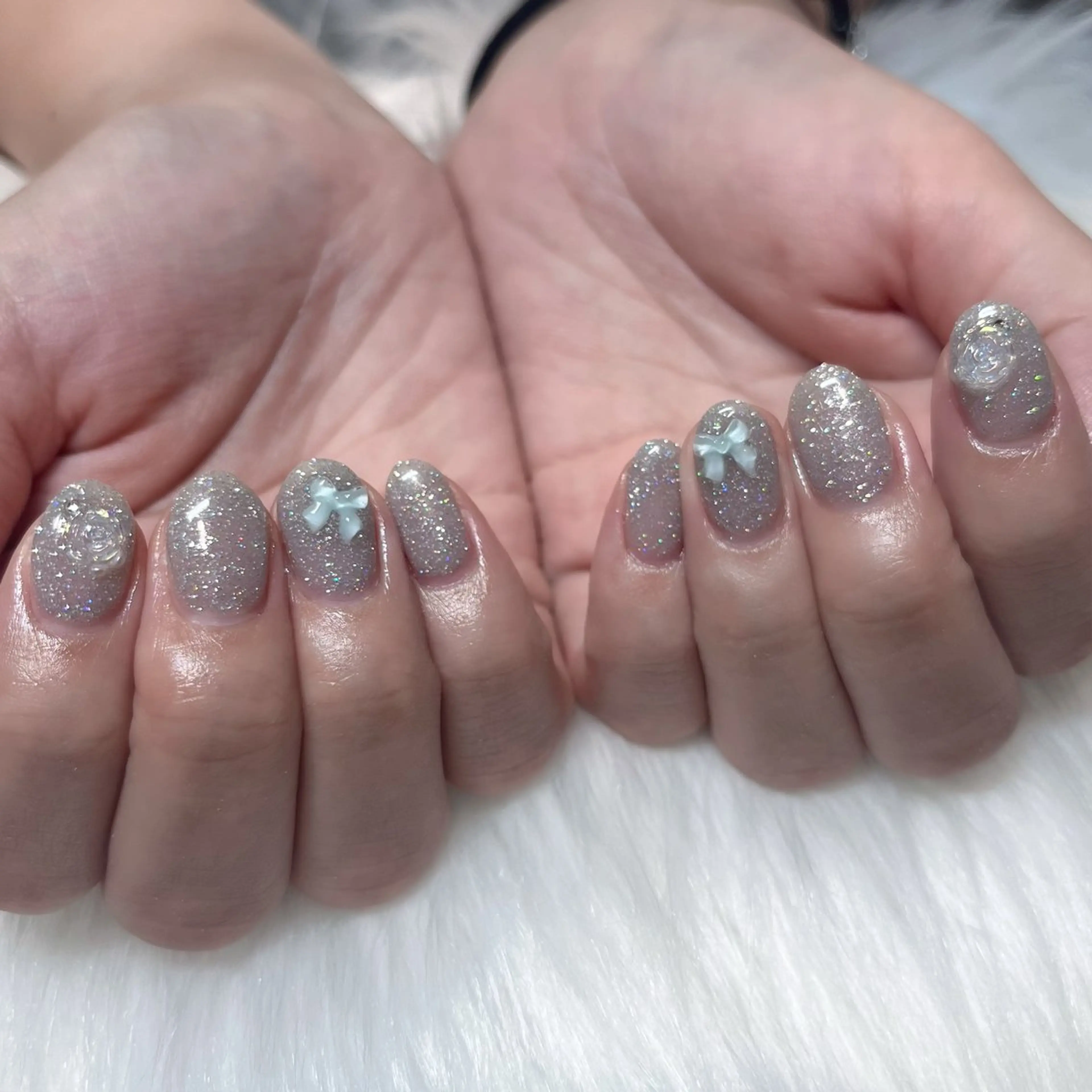 ネイル フラッシュネイル 水色 ハンドネイル KOKONA 🎀のネイルデザイン