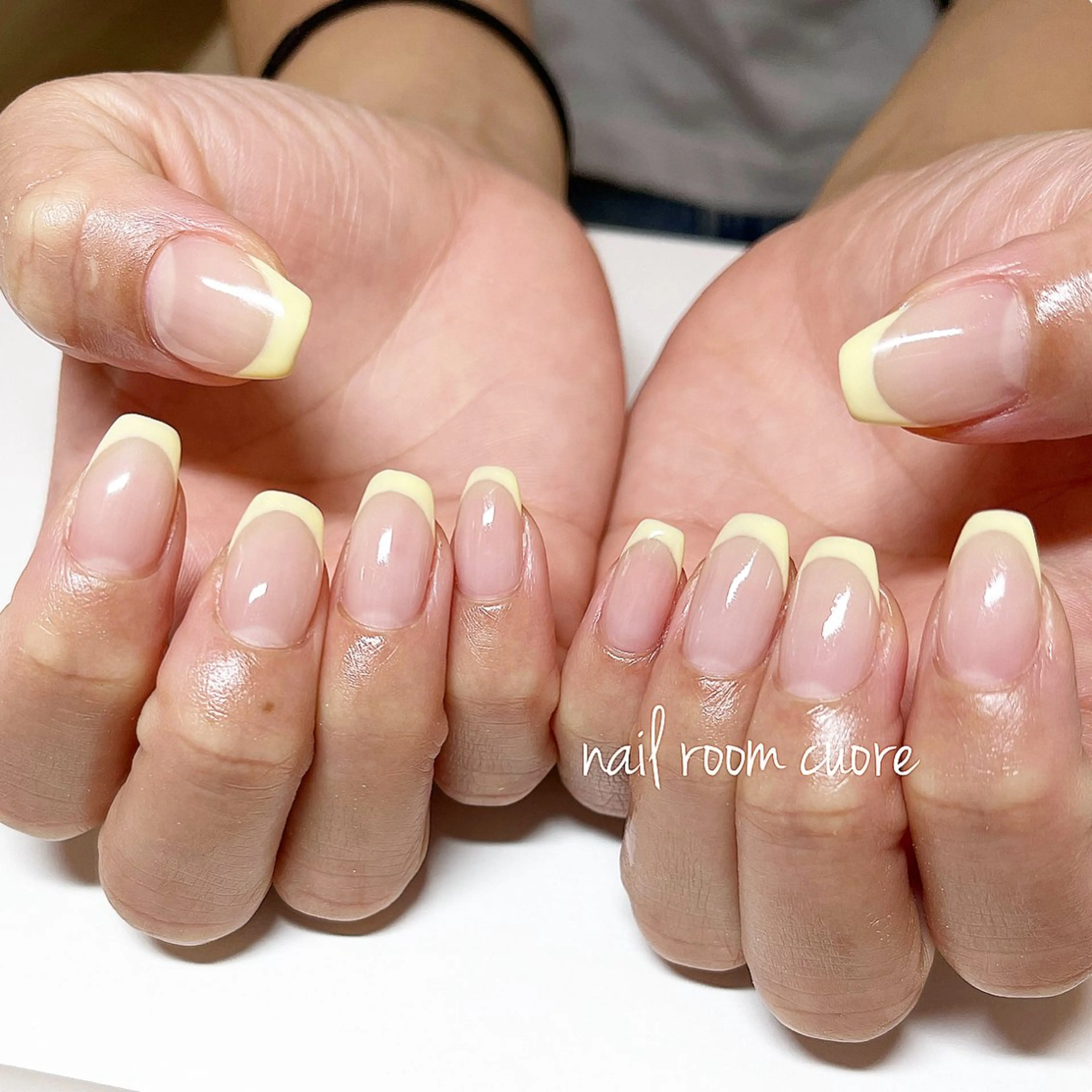 ネイル フレンチネイル 春ネイル ハンドネイル nail room  cuore所属・松尾 典子のネイルデザイン