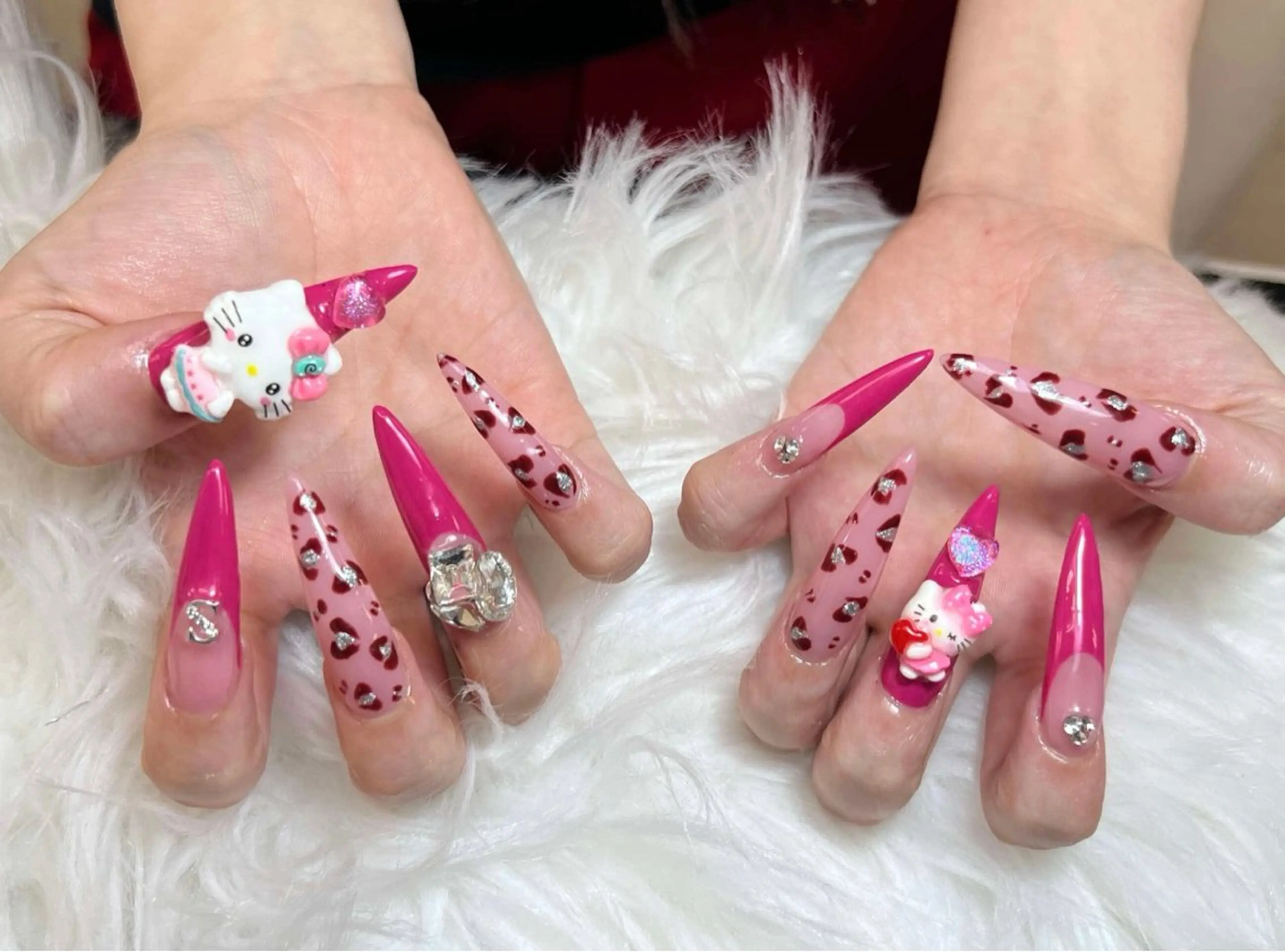 ネイル アートネイル オーロラネイル チークネイル 長さ出し フットネイル Chan nailsのネイルデザイン