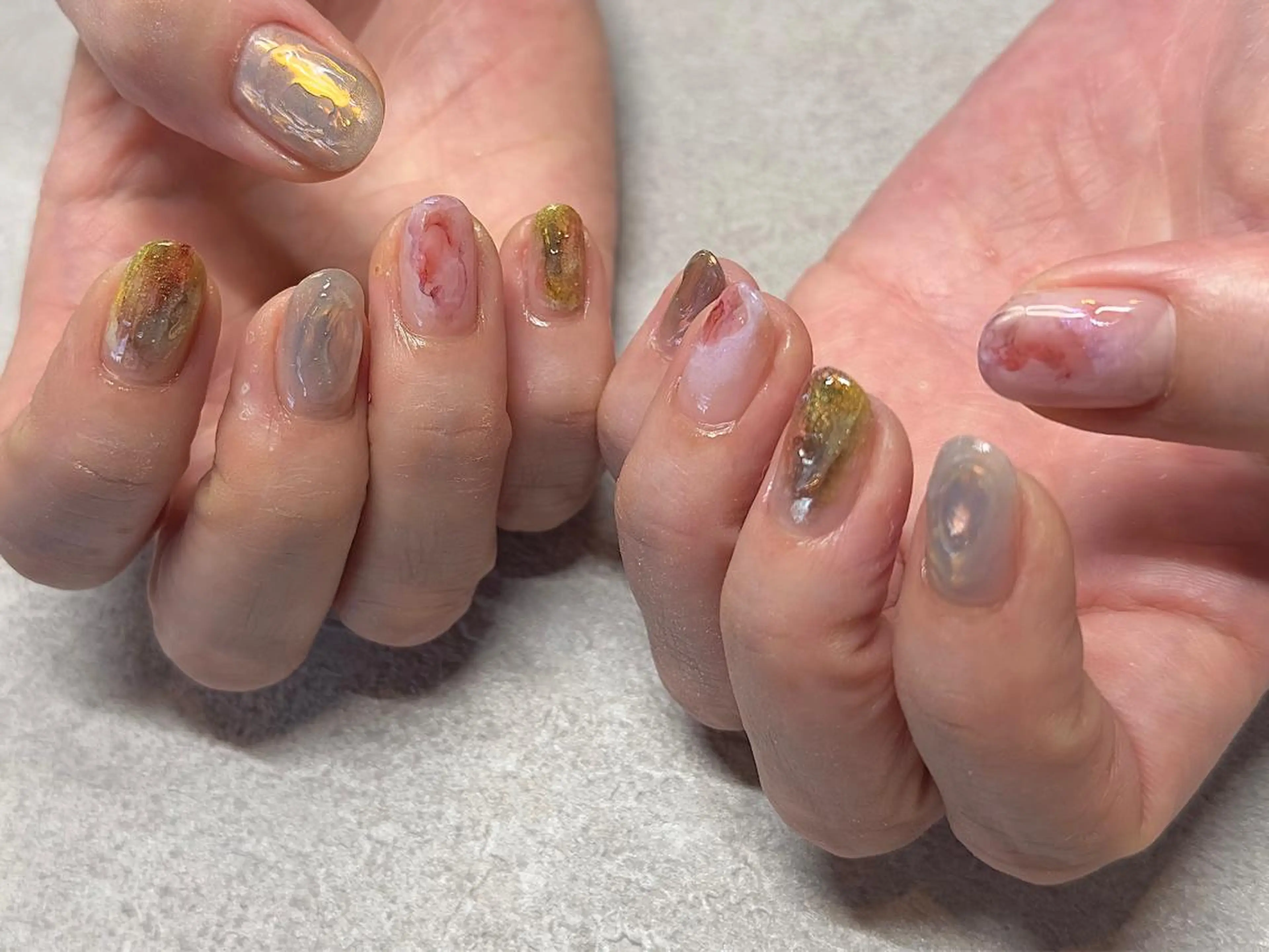 ネイル アートネイル キラキラネイル マグネットネイル ミラーネイル 持ち込み ハンドネイル 小河 仁美のネイルデザイン