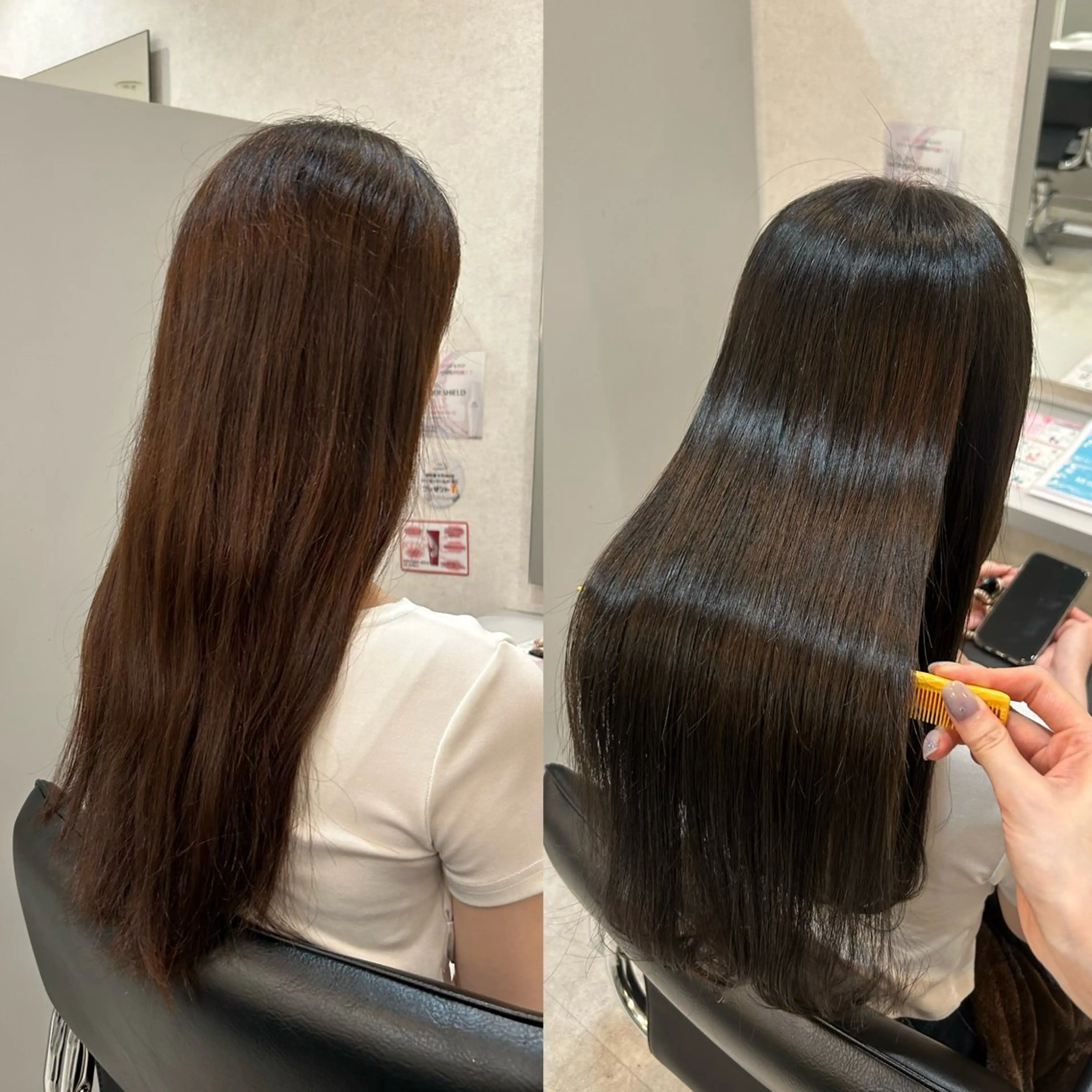 ロング カット ヘアカラー 縮毛矯正 柔らか縮毛矯正/ボブ /Bonheur北林のヘアスタイル