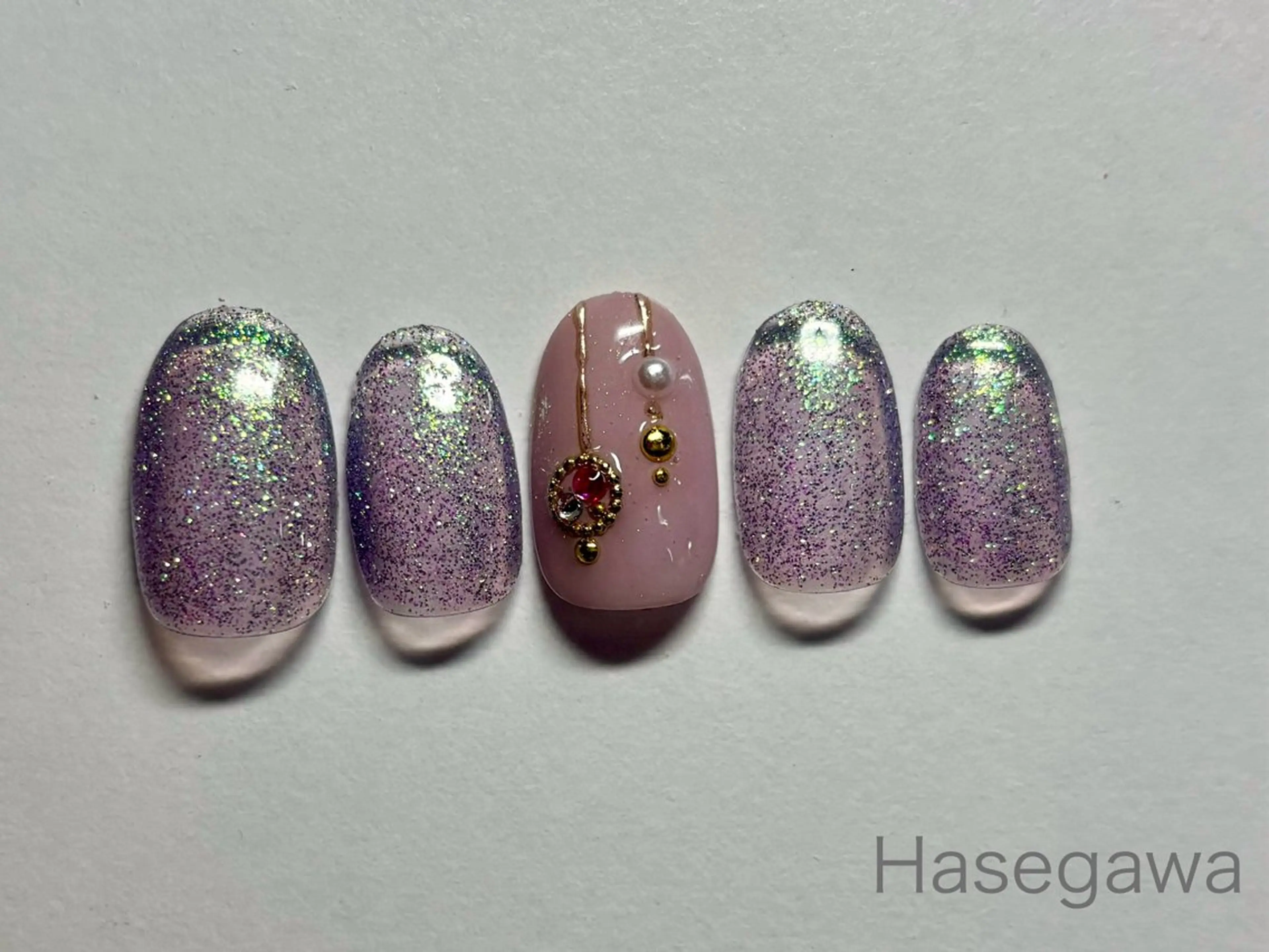 ネイル フラッシュネイル キラキラネイル 冬ネイル クリスマス ハンドネイル DROP所属・DROP 長谷川のネイルデザイン