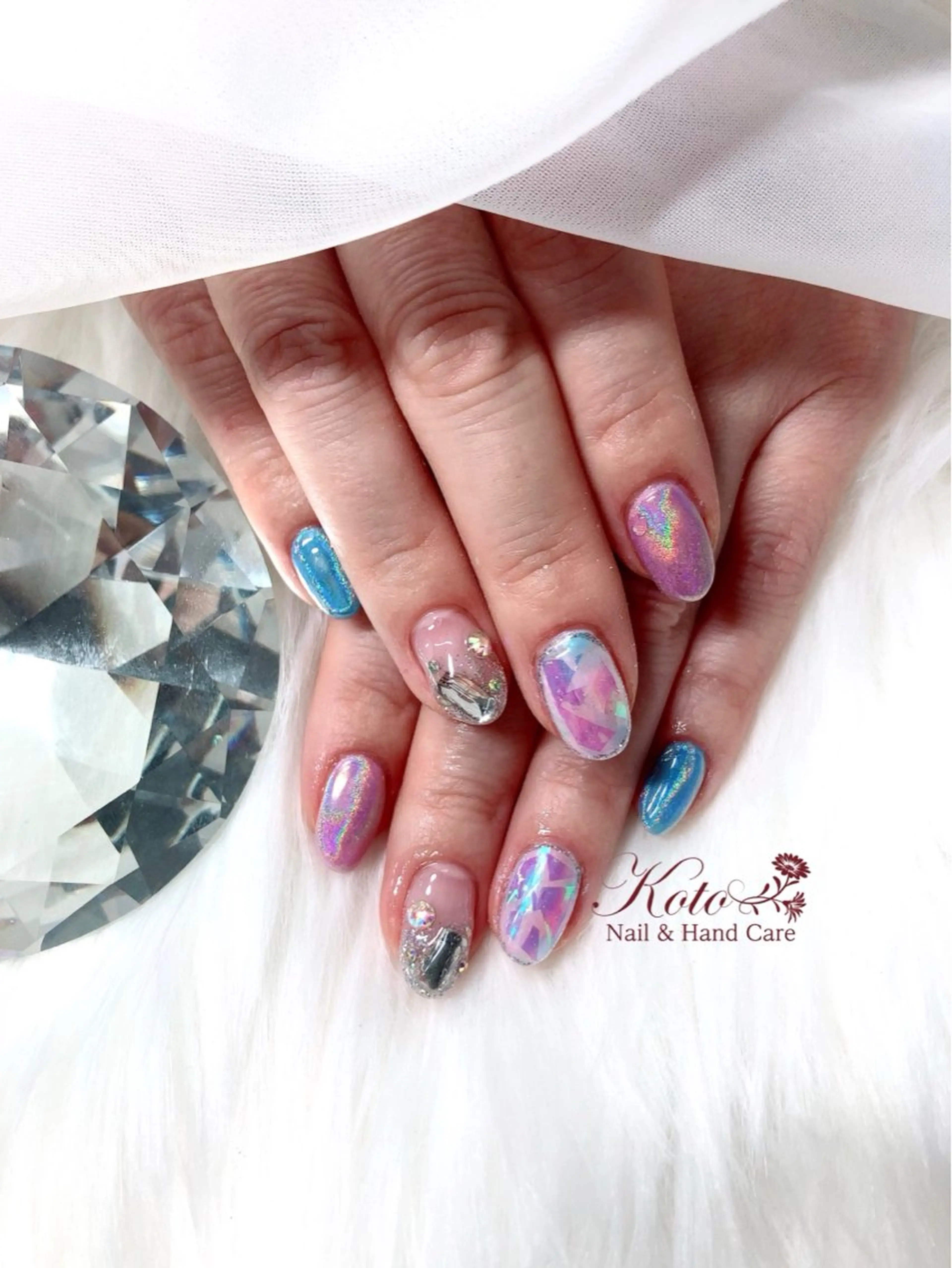 ネイル 長さ出し ジェルネイル 持ち込み ニュアンスネイル 赤色 ハンドネイル Nail Salon KOTOのネイルデザイン