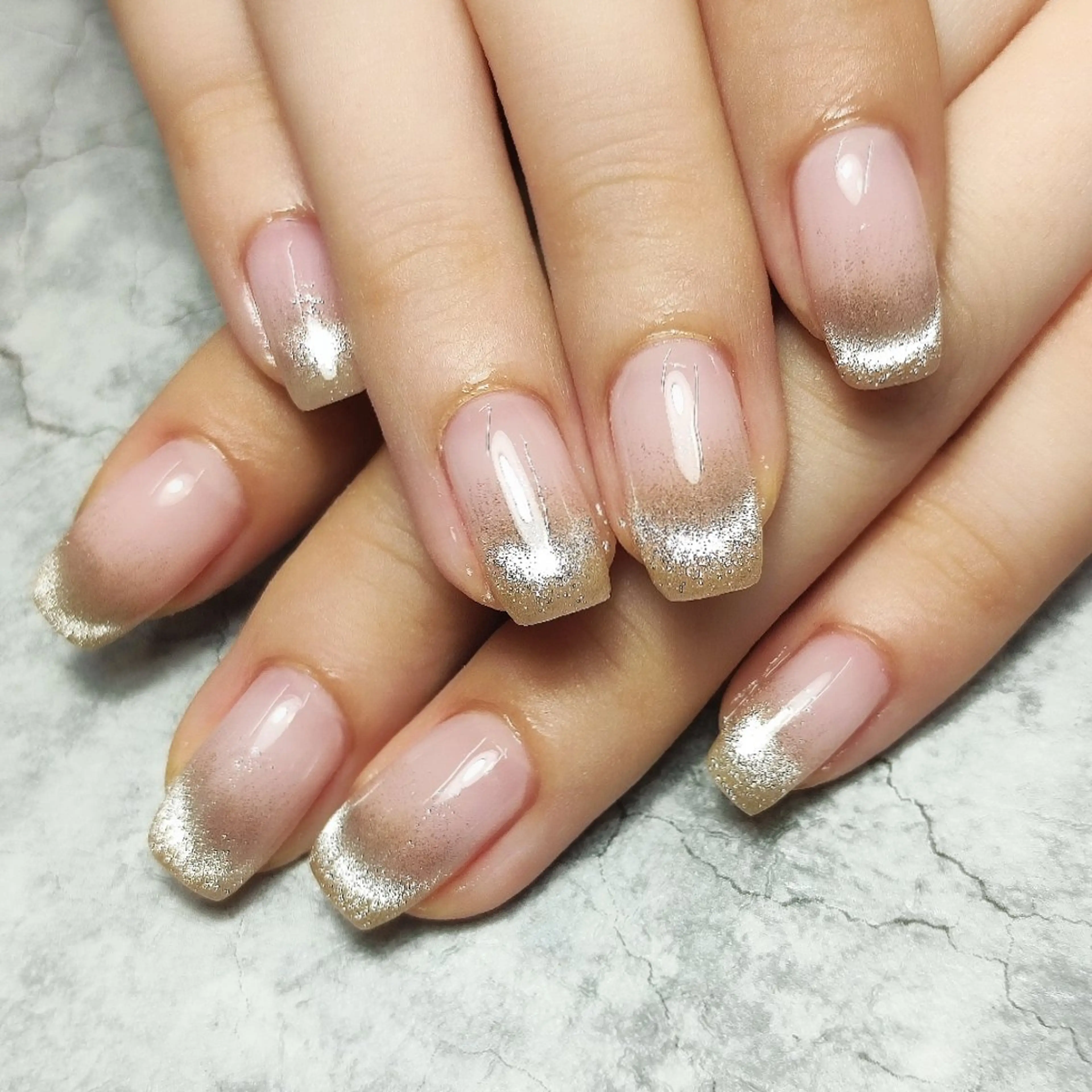 ネイル フレンチネイル マグネットネイル マグネットフレンチ ハンドネイル 個人サロン saltnailのネイルデザイン