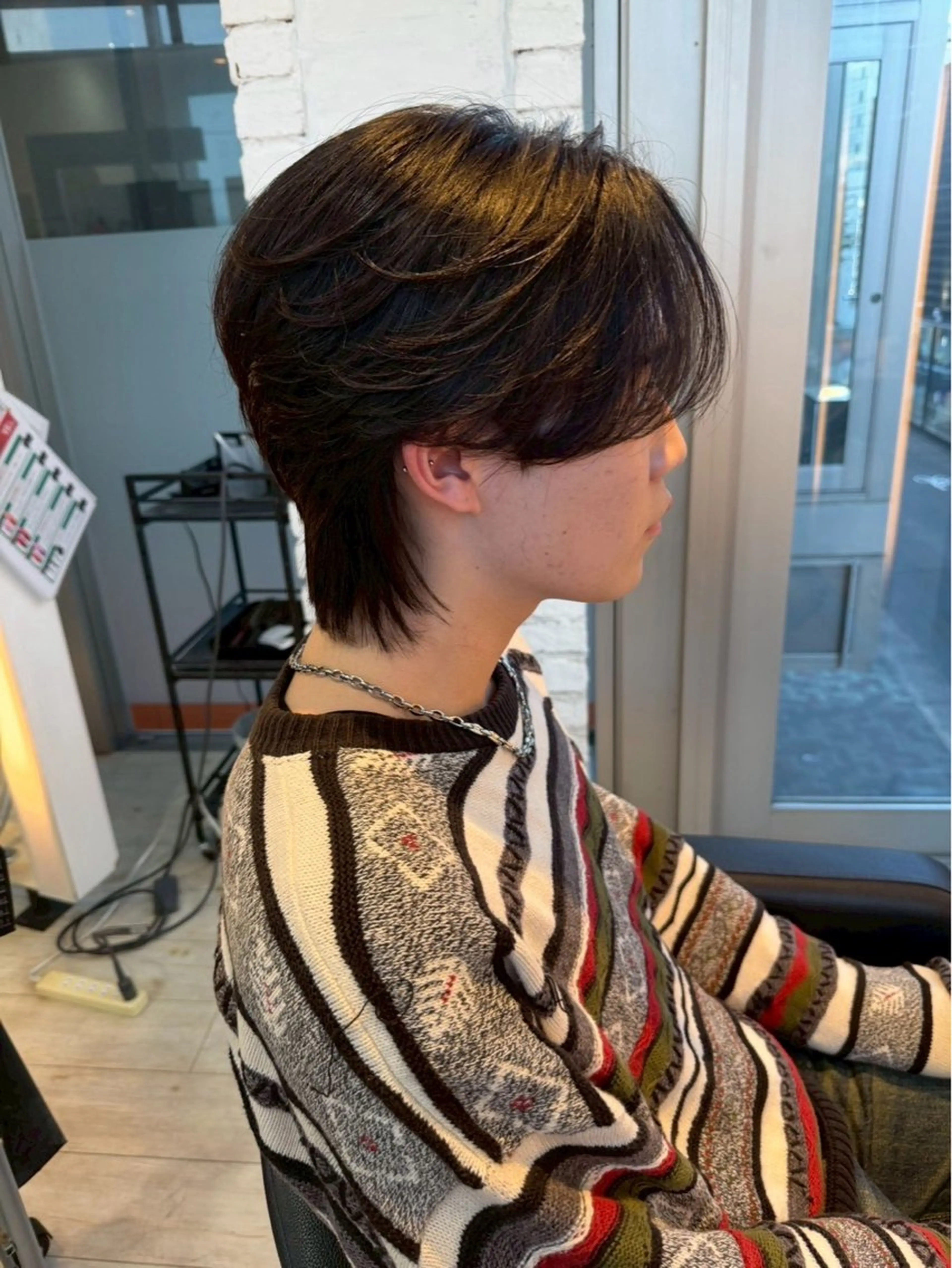 メンズ センターパート コンマヘア ダウンパーマ フェザーパーマ カルマパーマ メンズ特化/ 透明感カラー/りなのヘアスタイル