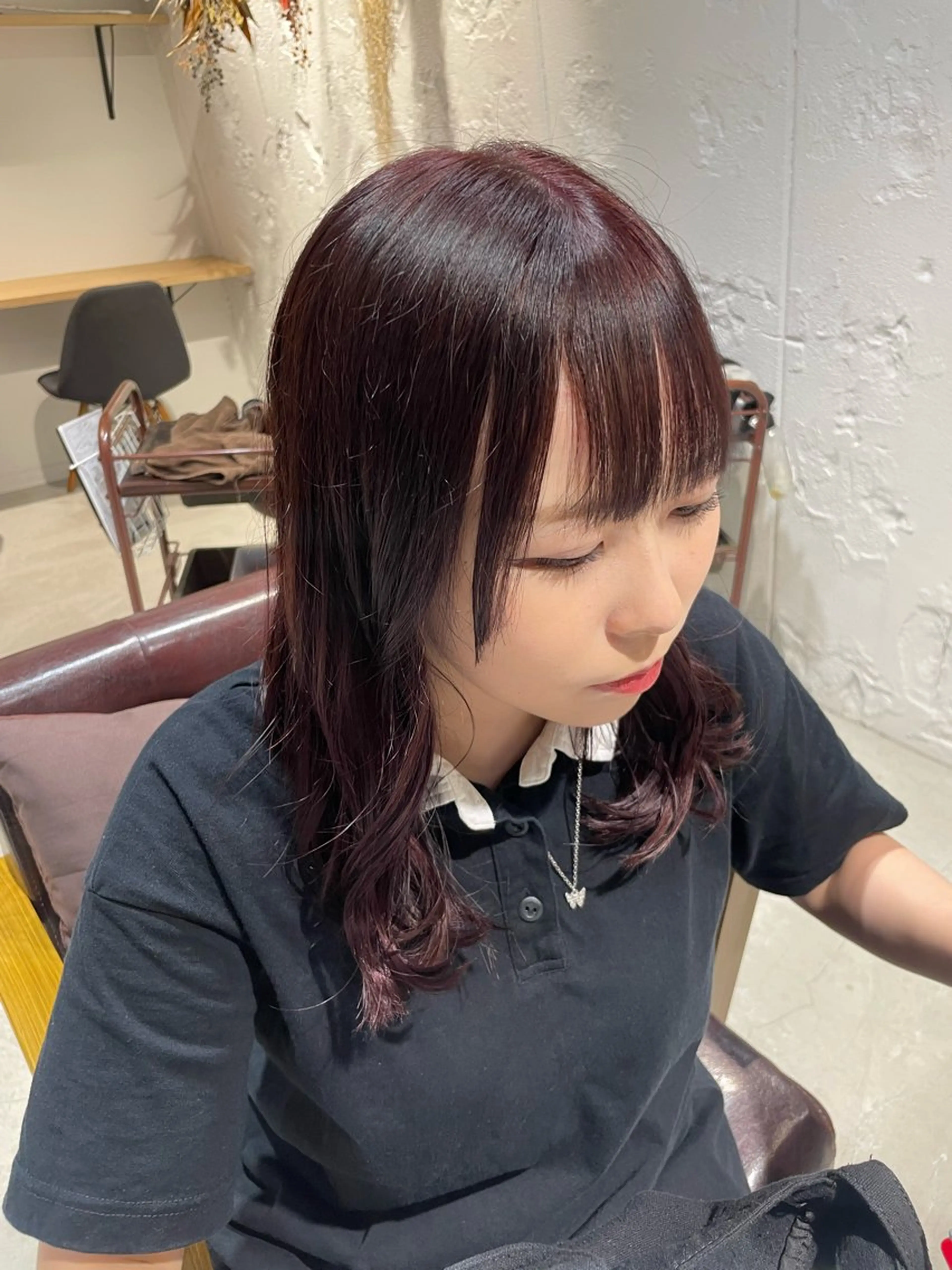 ロング カラー ブリーチ ブリーチなしカラー オレンジ レッドカラー バイオレットカラー レイヤー×初 パーマ|hinakoのヘアスタイル