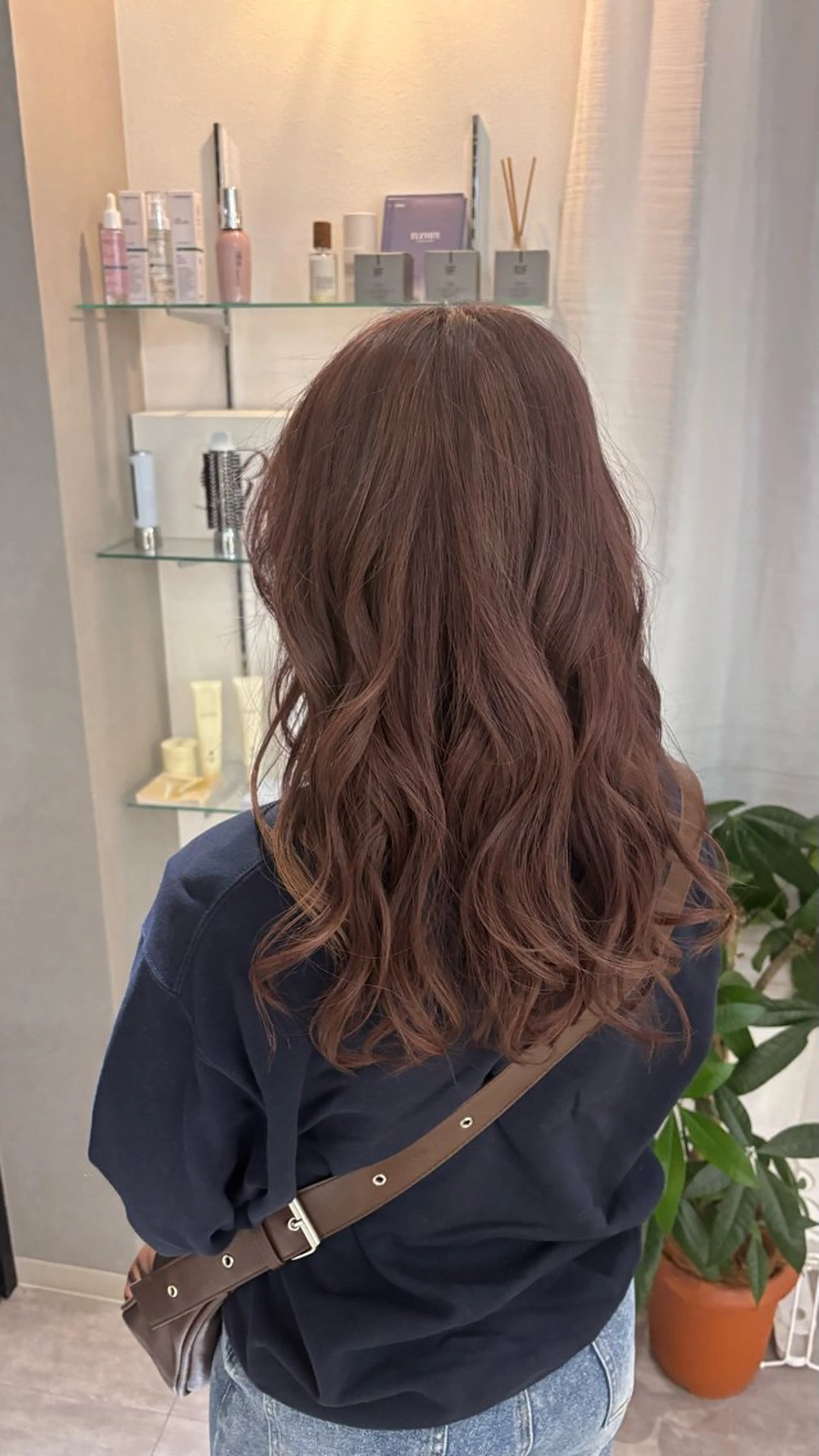 セミロング カラー ブラウンカラー ラベンダーカラー ラベンダーブラウン Fukuma Karinのヘアスタイル