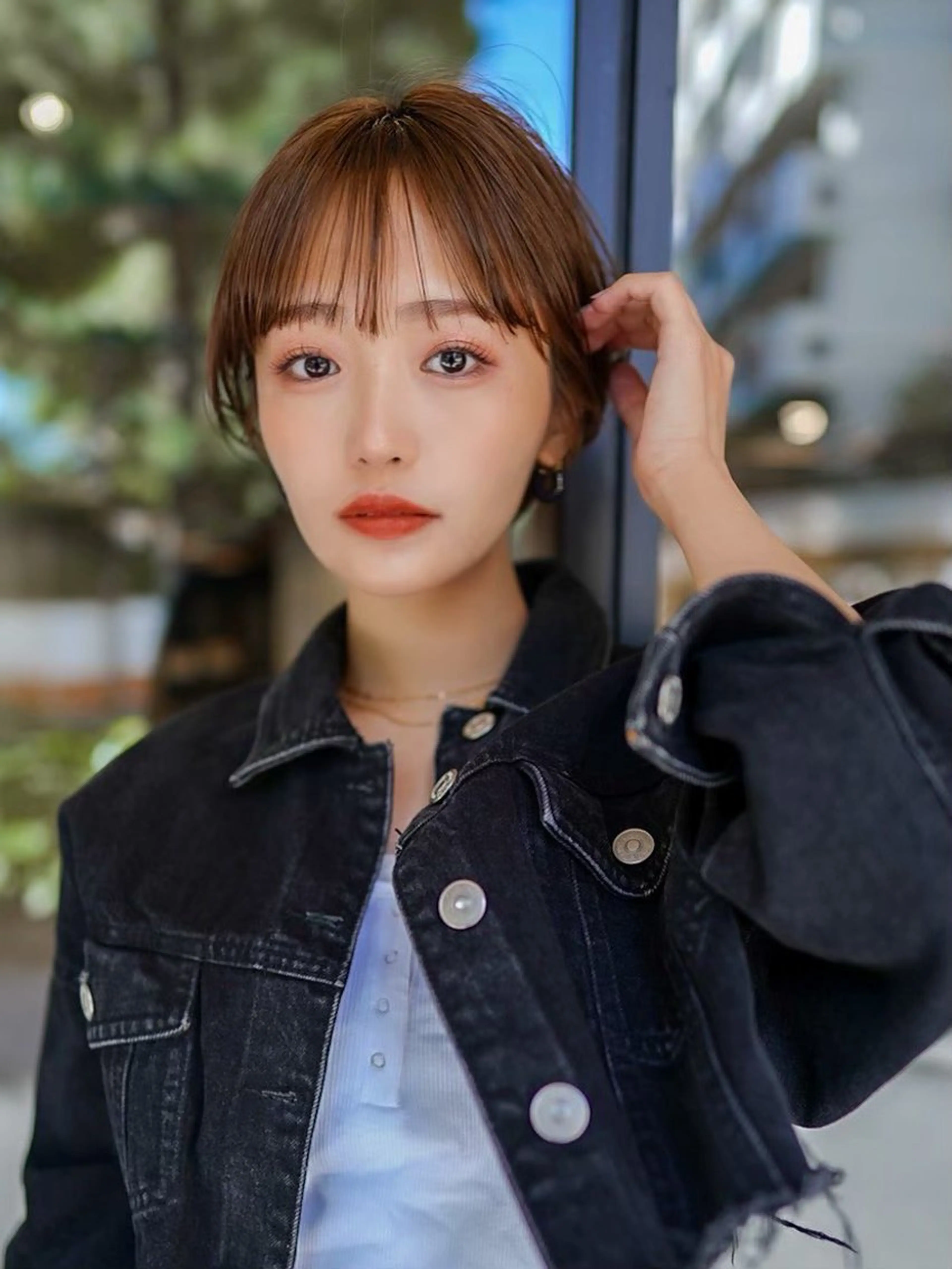 ショート 切りっぱなしボブ/ 小顔ボブNANAのヘアスタイル