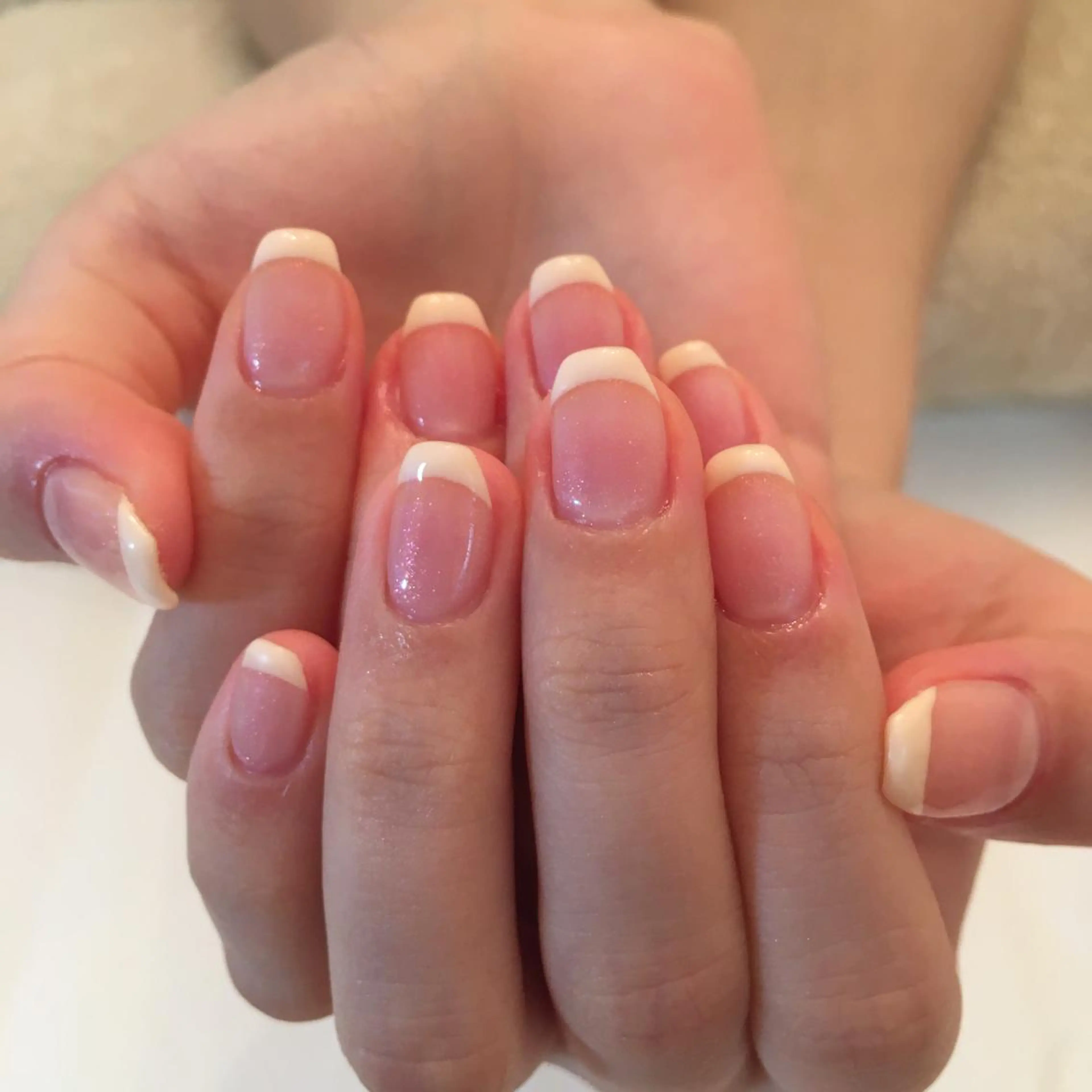 ネイル フレンチネイル ラメ(グリッター) ネイルサロン ショコラのネイルデザイン