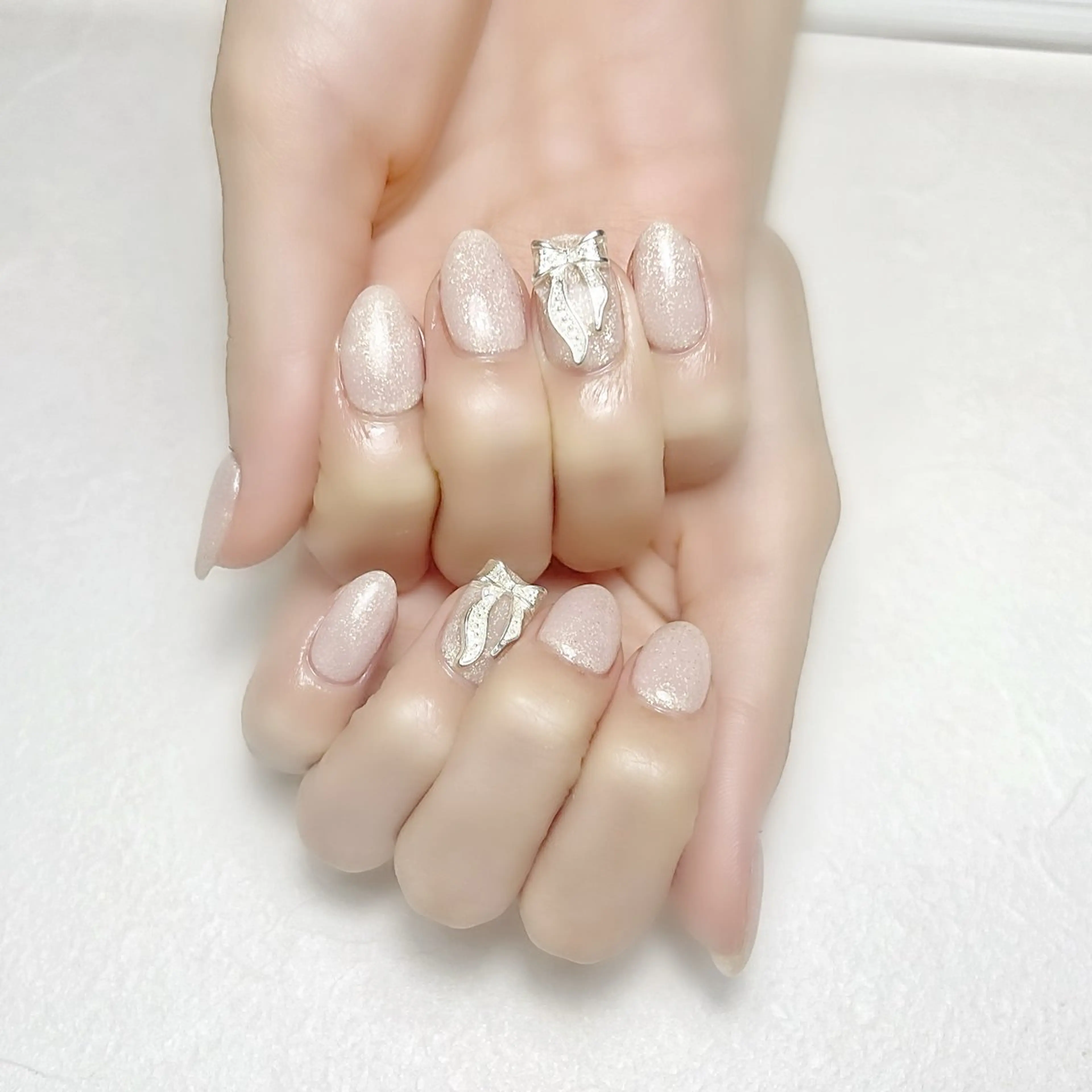 ネイル オフィスネイル ワンカラーネイル リボン 夏ネイル rouse nail RISATOのネイルデザイン