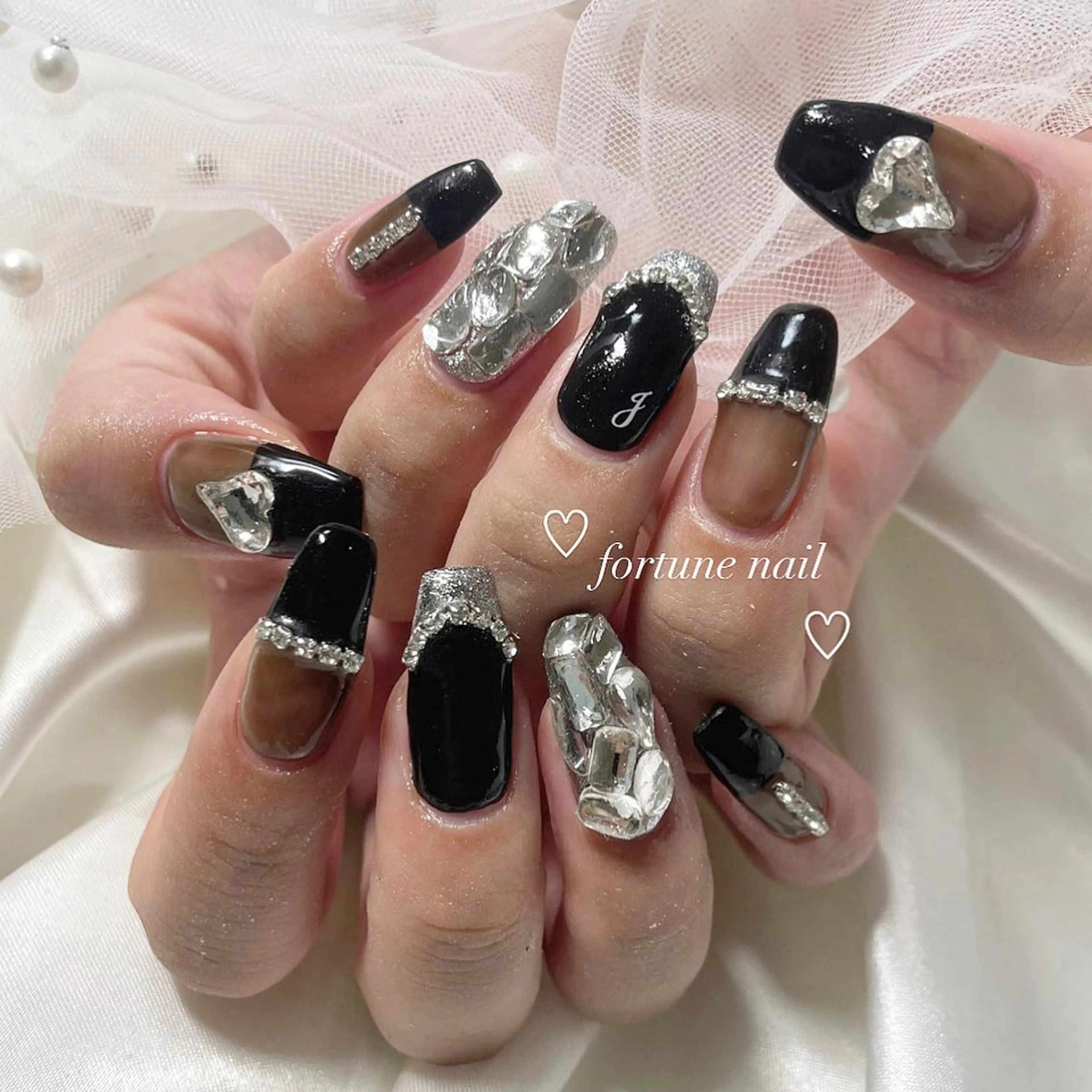 ネイル ハート 韓国ネイル ハンドネイル ☆saori ☆12/15空のネイルデザイン