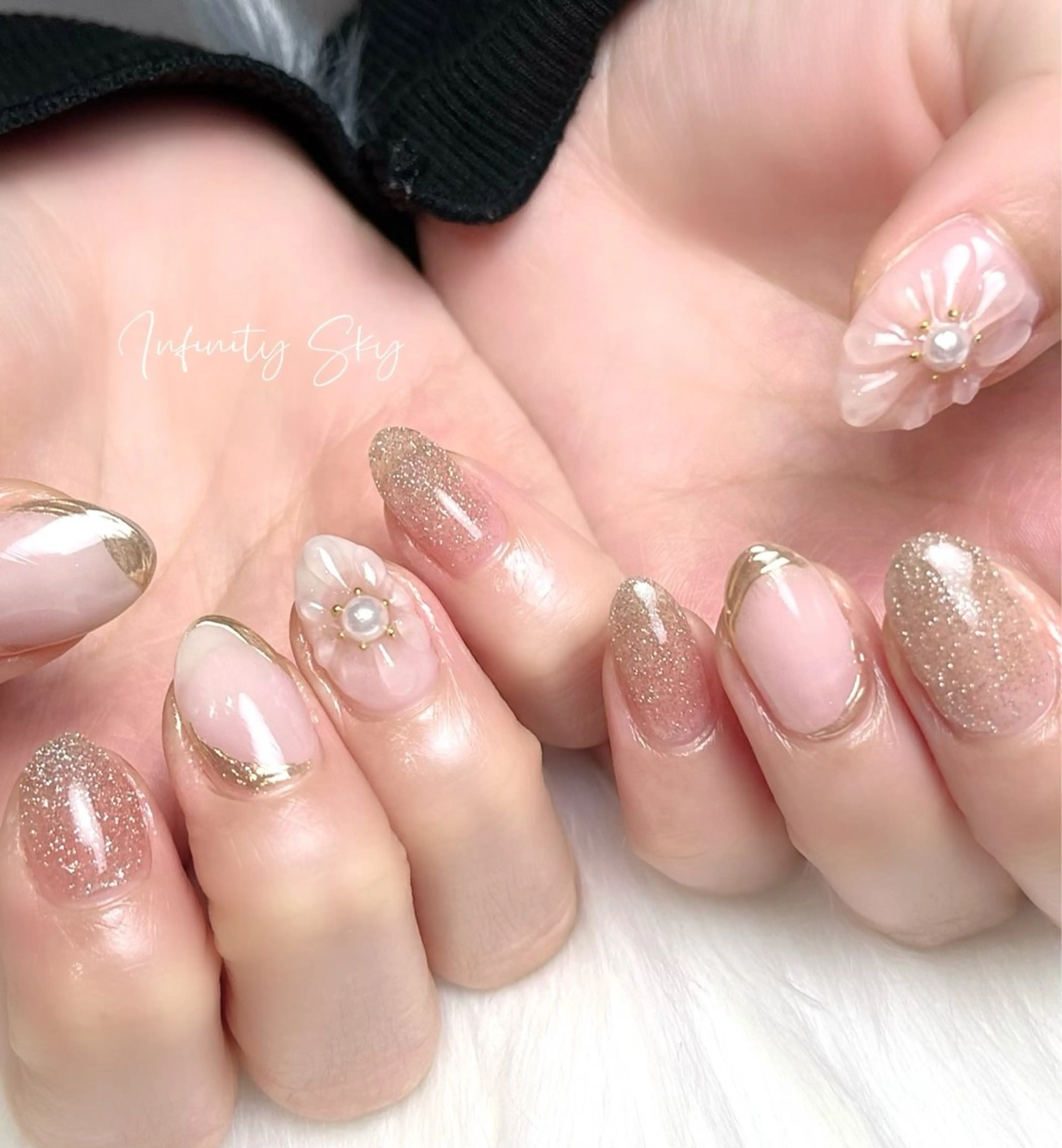 ネイル フラワーネイル ぷっくりネイル infinity skyのネイルデザイン