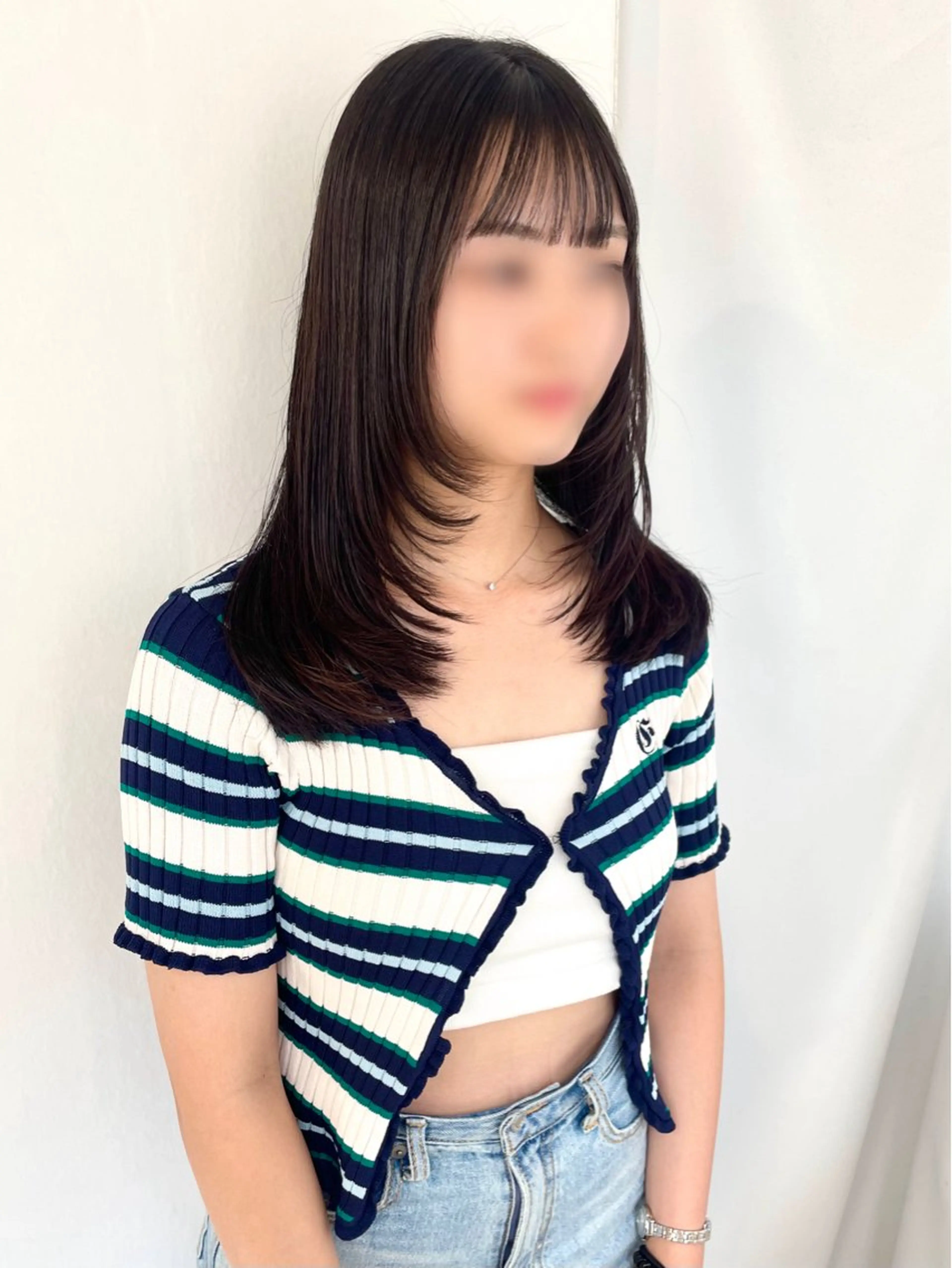 セミロング 顔まわりレイヤー 顔周りカット レイヤーカット カット 🍬kanami 🍬ボブ/暖色カラーのヘアスタイル