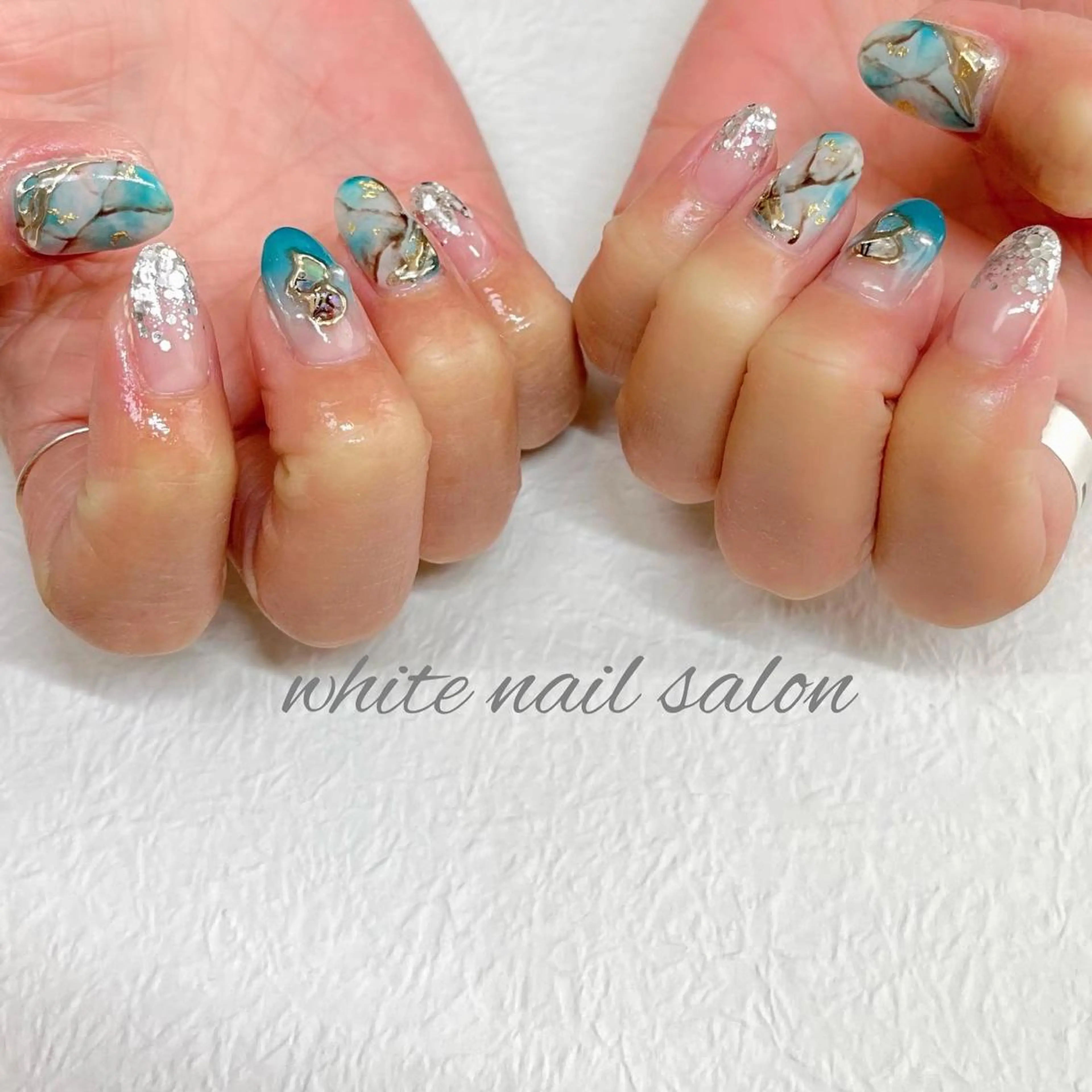 ネイル フットネイル ジェルネイル ハードジェル ラメ(グリッター) 持ち込み ハンドネイル white nail salonのネイルデザイン