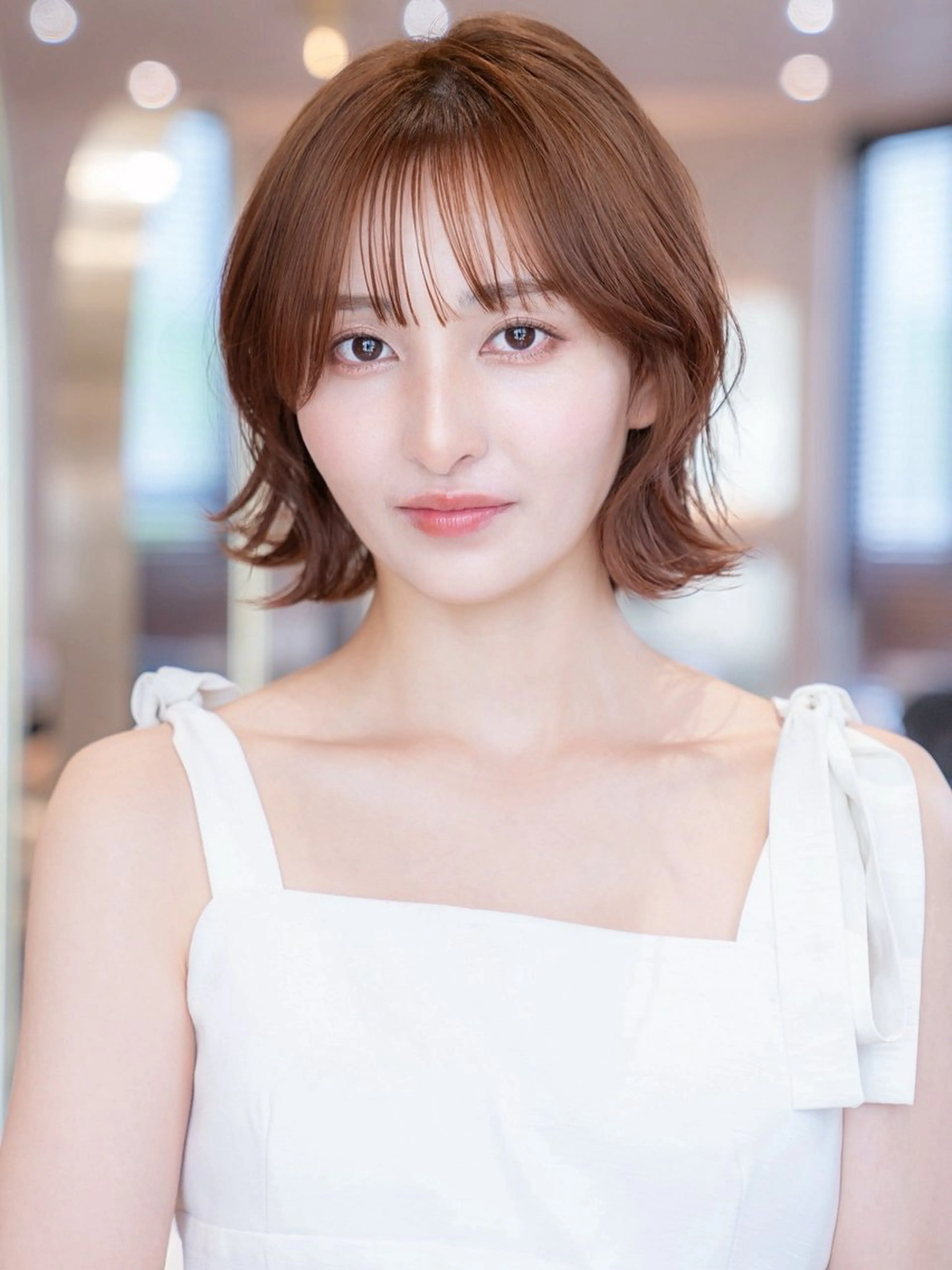 ミディアム カラー カット ヘアカラー トリートメント ボブ/髪質改善/ レイヤーボブ/楓のヘアスタイル