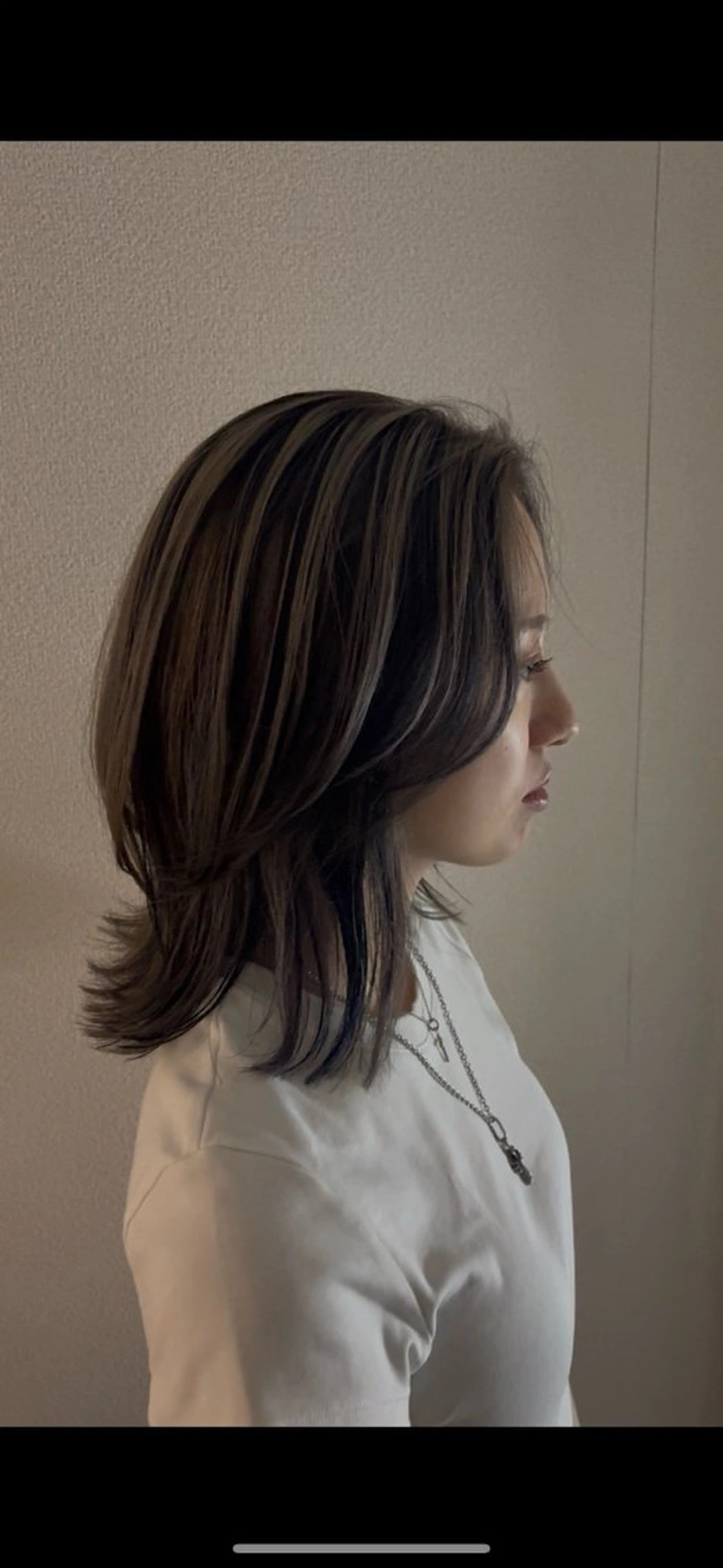 ミディアム ヘアカラー 大谷 羽音のヘアスタイル