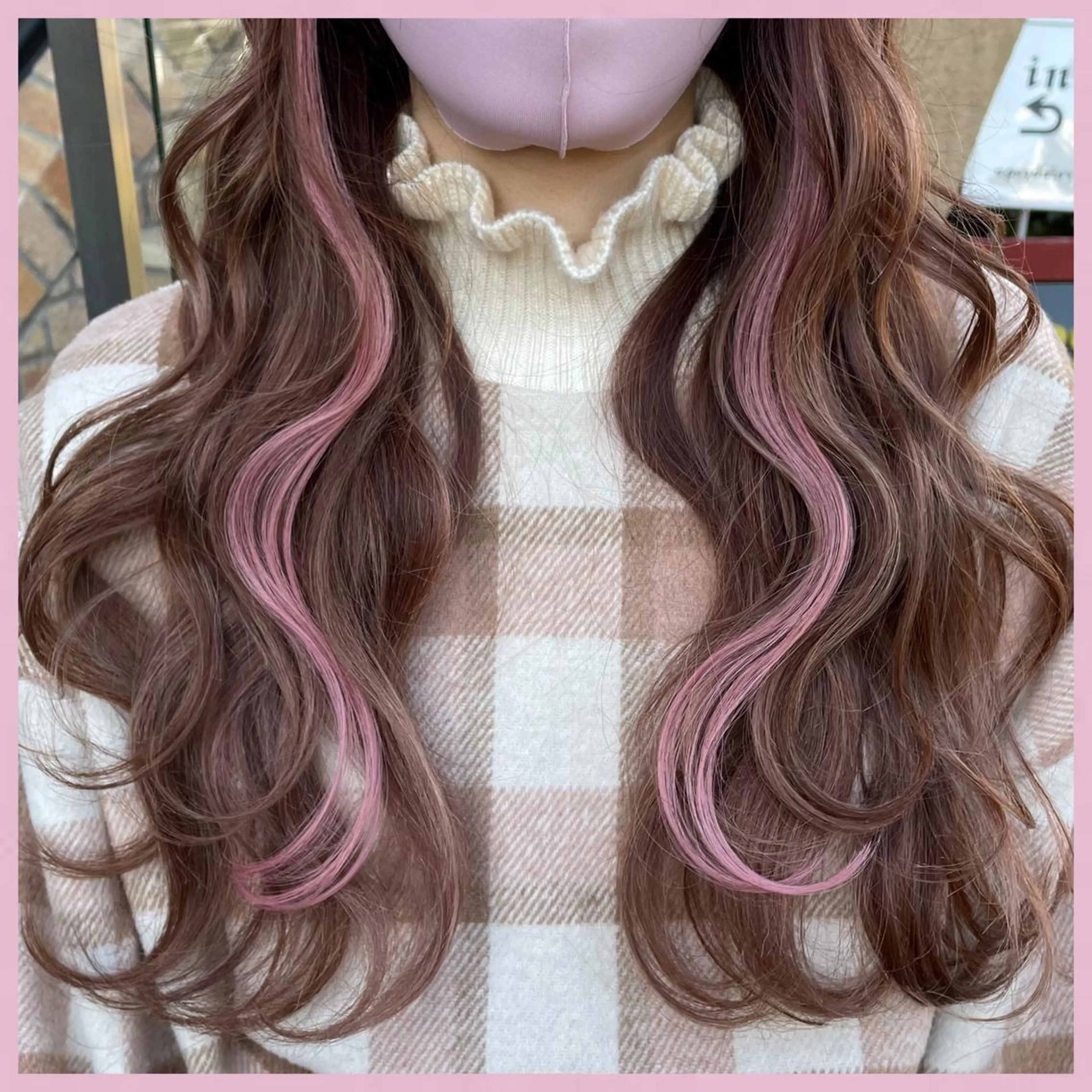 ロング カラー パーマ ヘアアレンジ 編み込みエクステ シールエクステ イヤリングカラー インナーカラー エクステ カット エクステ ヘアセット 八巻 晴香のヘアスタイル