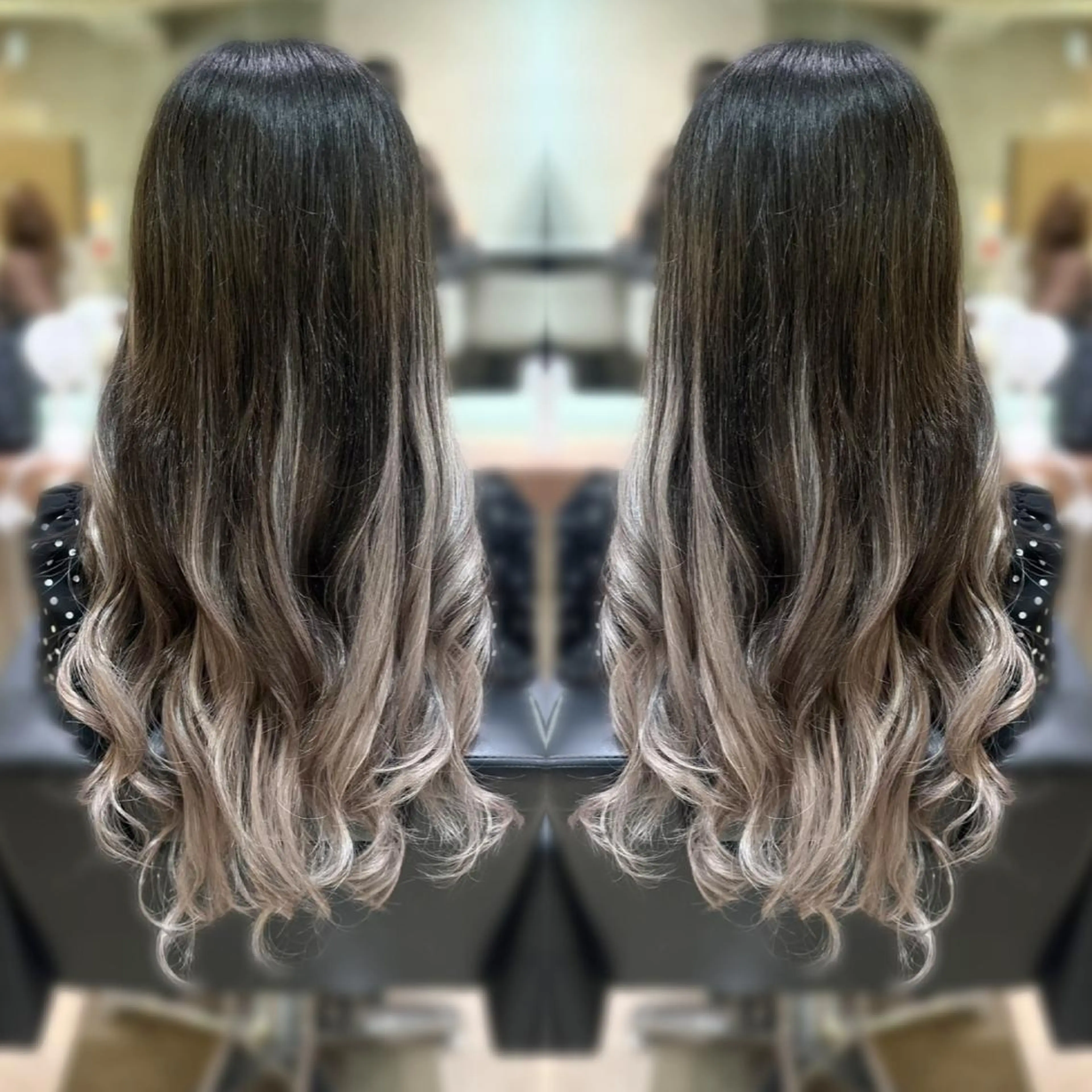 カラー ロング パーマ ヘアアレンジ メンズ キッズ 支持率NO1🌻韓国 ヘアー🧡エクステ◎のヘアスタイル