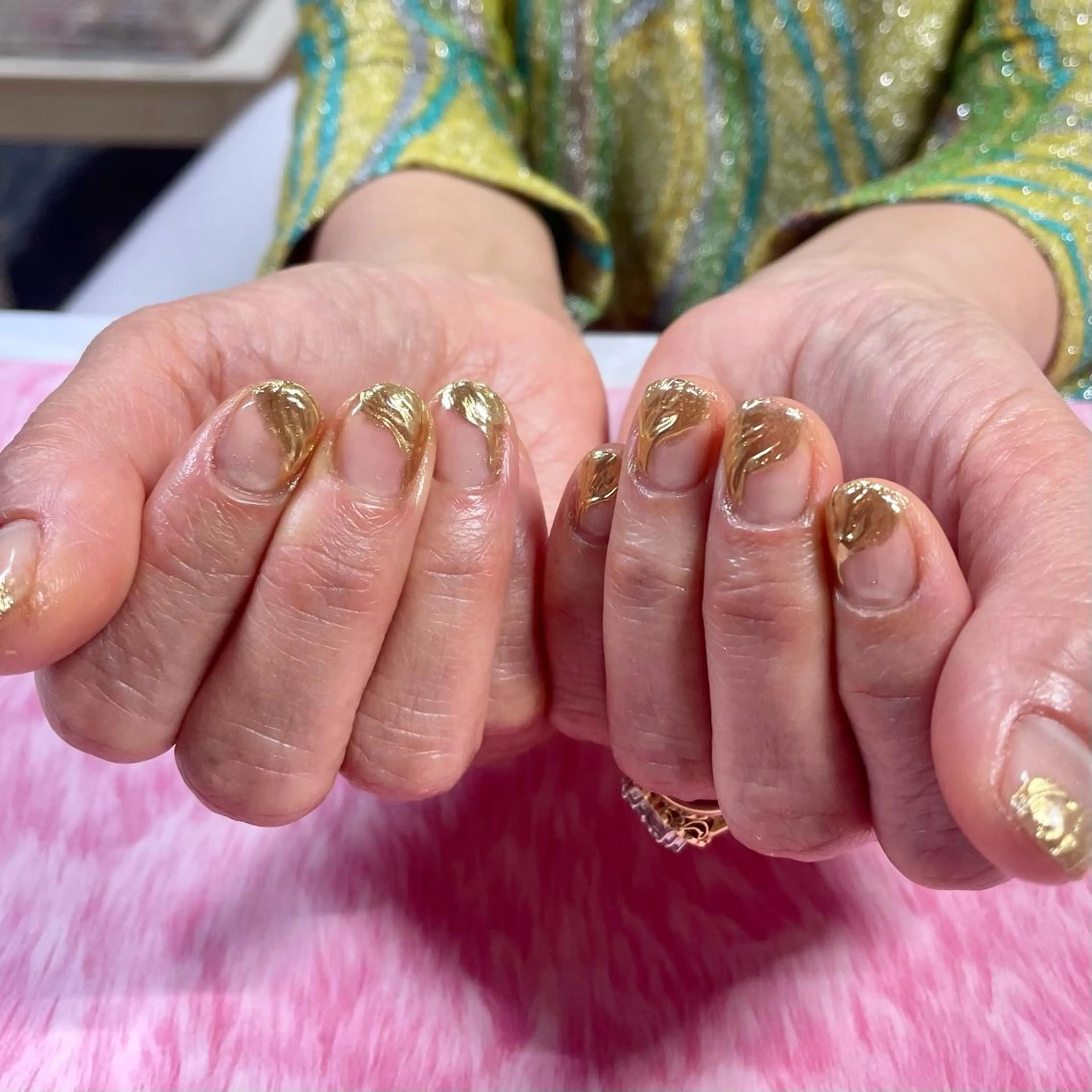 ネイル フレンチネイル ミラーネイル 奥園 良恵のネイルデザイン