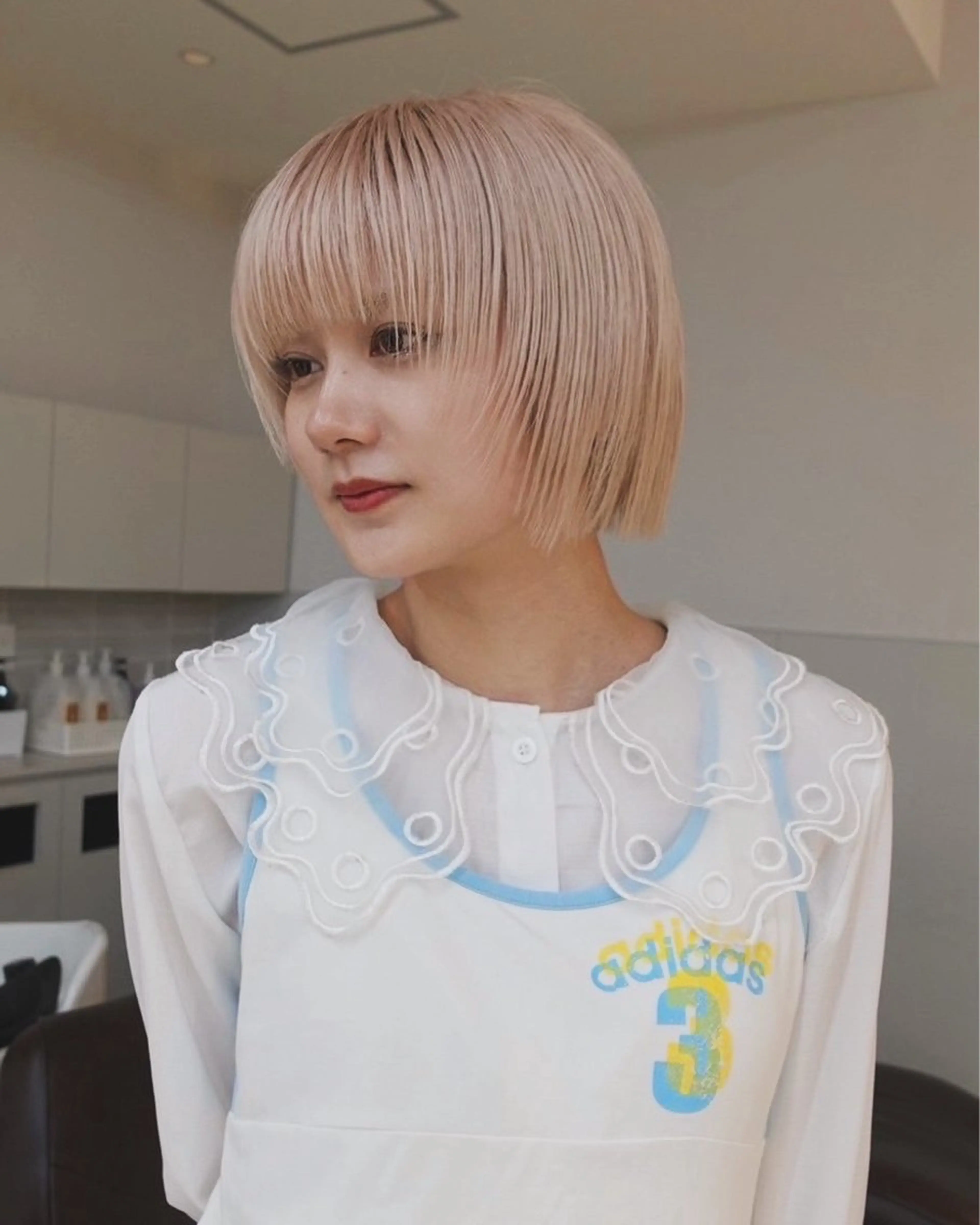 ショート カラー ヘアカラー トリートメント ヘアセット レイヤー専門家 ダブルカラー修のヘアスタイル