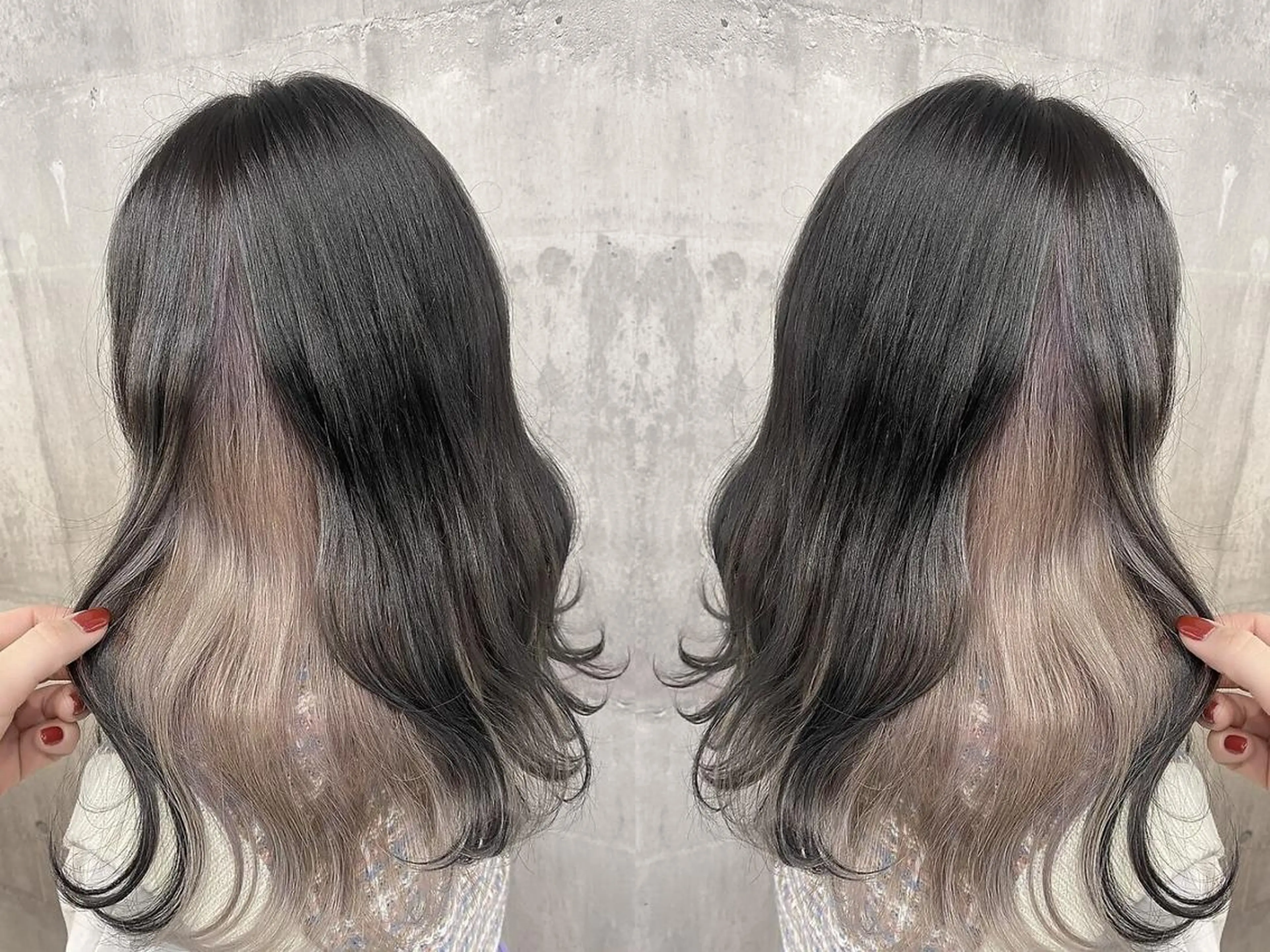 インナーブリーチ+全体カラー+カットの写真