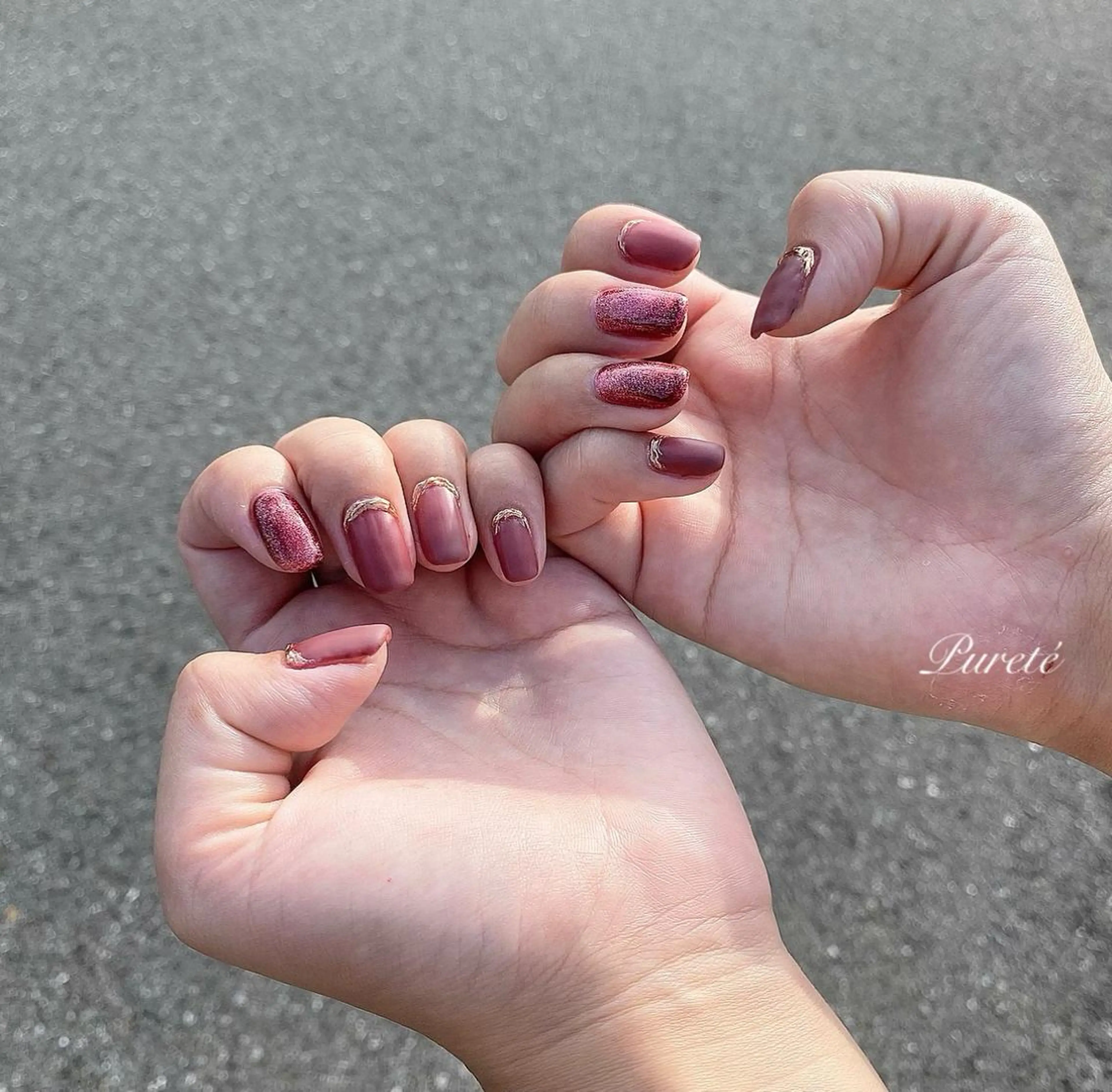 ネイル マットネイル ハンドネイル nailsalon Puretéのネイルデザイン