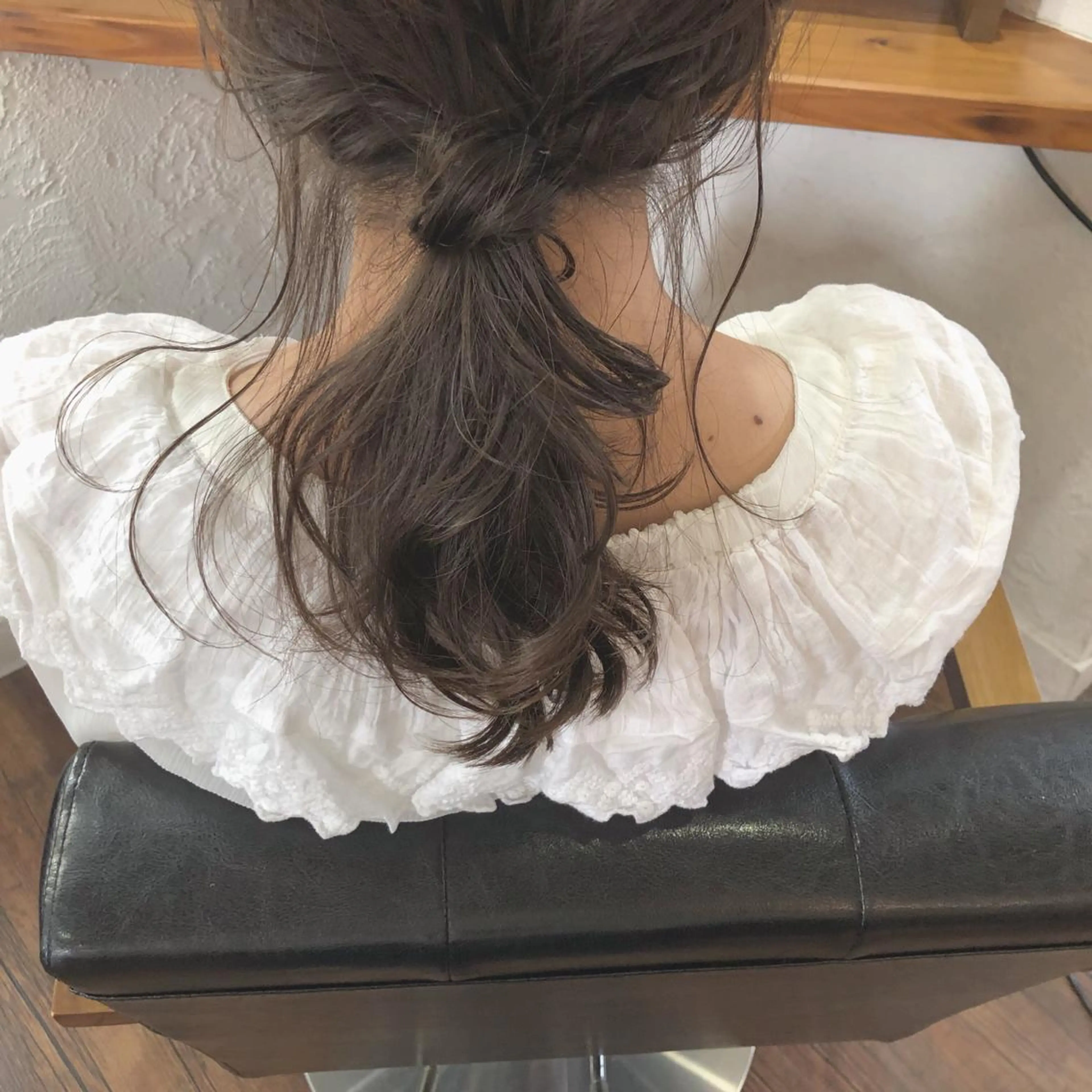 セミロング カラー パーマ セミロングパーマ ベージュカラー オリーブベージュ 江原 彩華のヘアスタイル