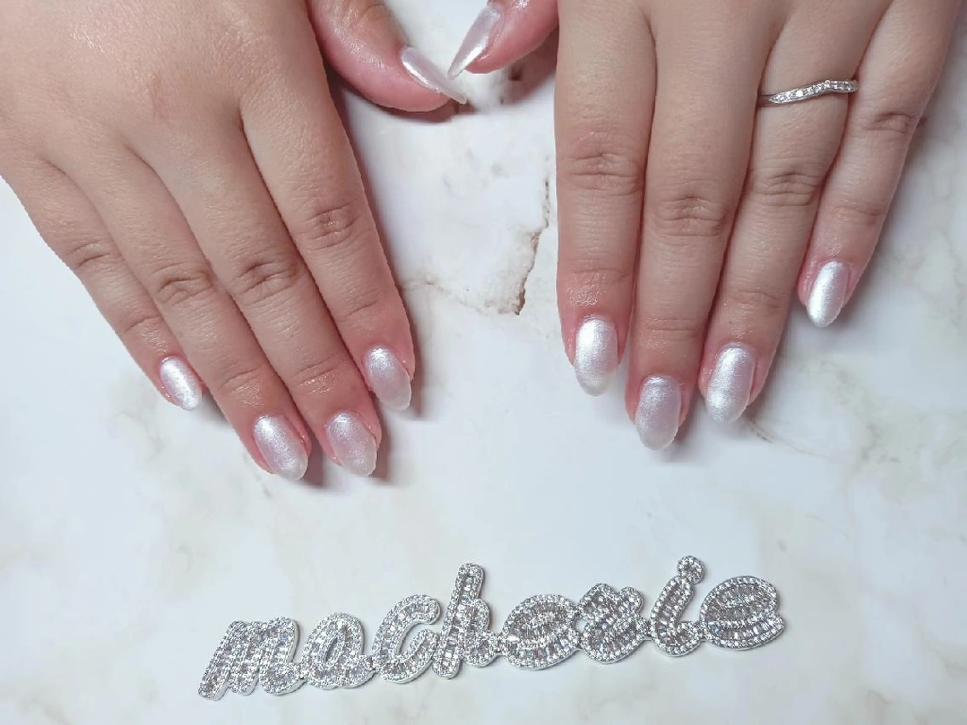 ネイル ホワイト ハンドネイル Nail Salon macherieのネイルデザイン