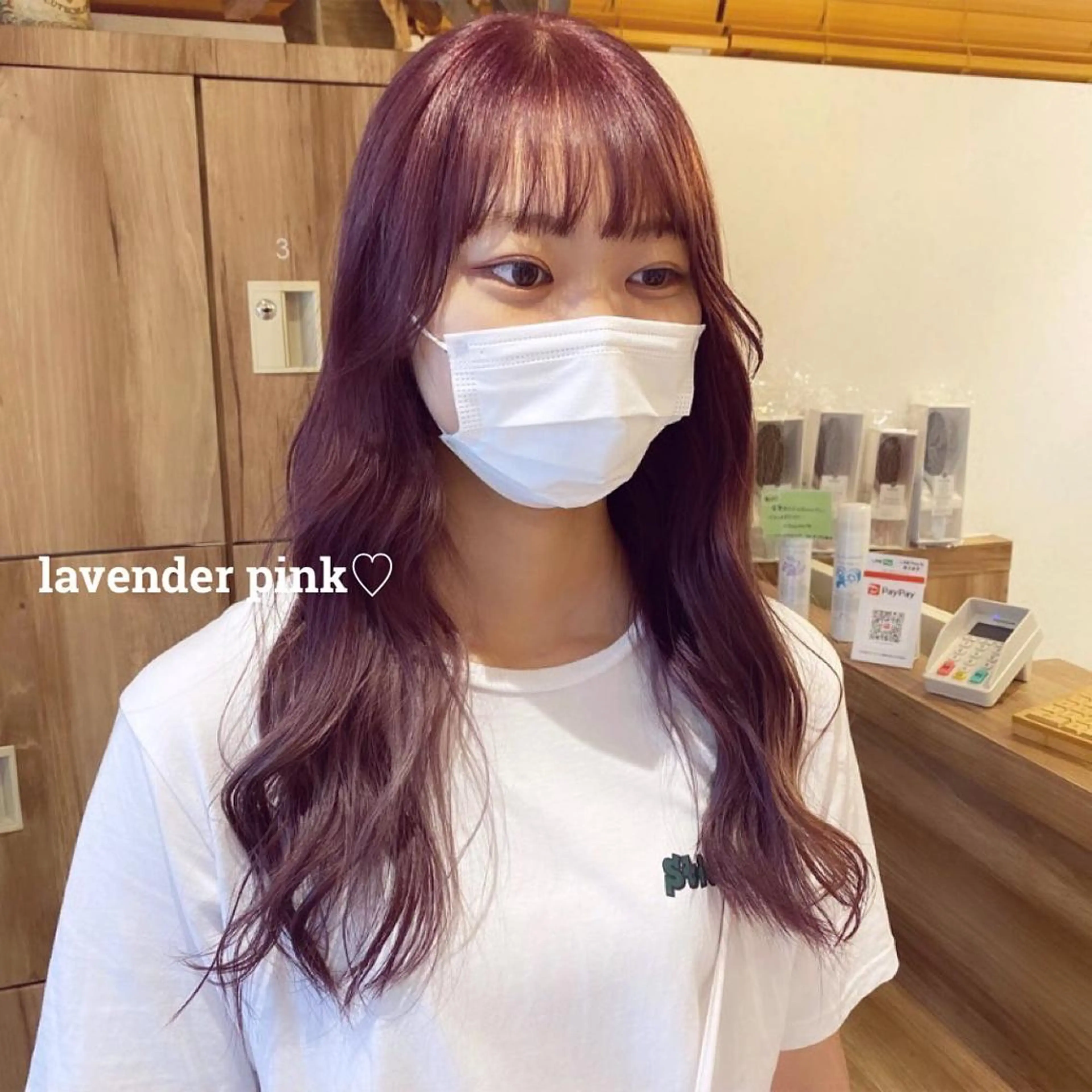 カラー ブリーチ ラベンダーカラー ラベンダーピンク ピンクカラー ヘアカラー ブリーチ/レイヤー/ 顔周りカット/リズ♡のヘアスタイル